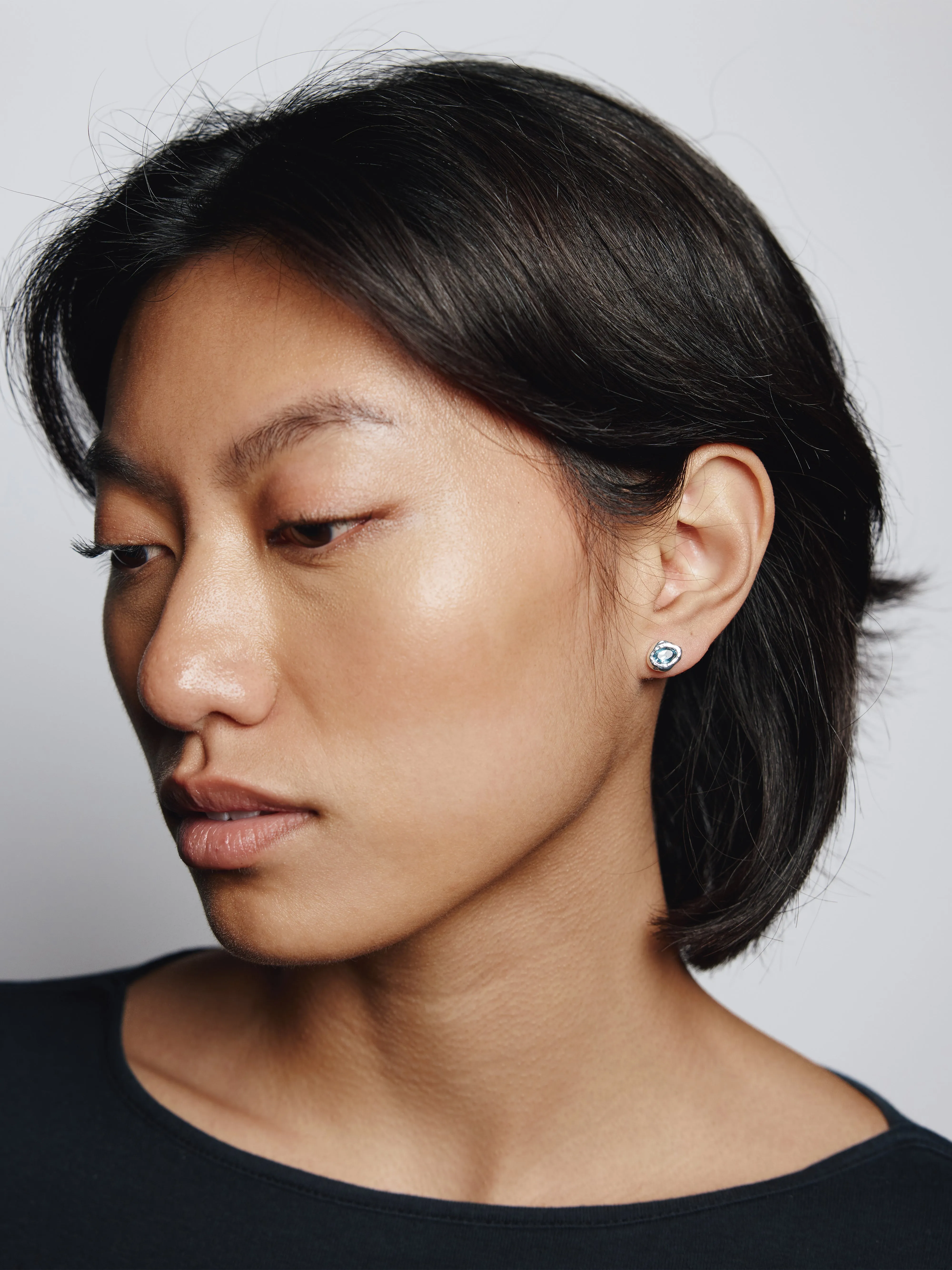 Cora Studs in Blue Topaz and Sterling Silver sold by Wolf Circus product image thumbnail 3