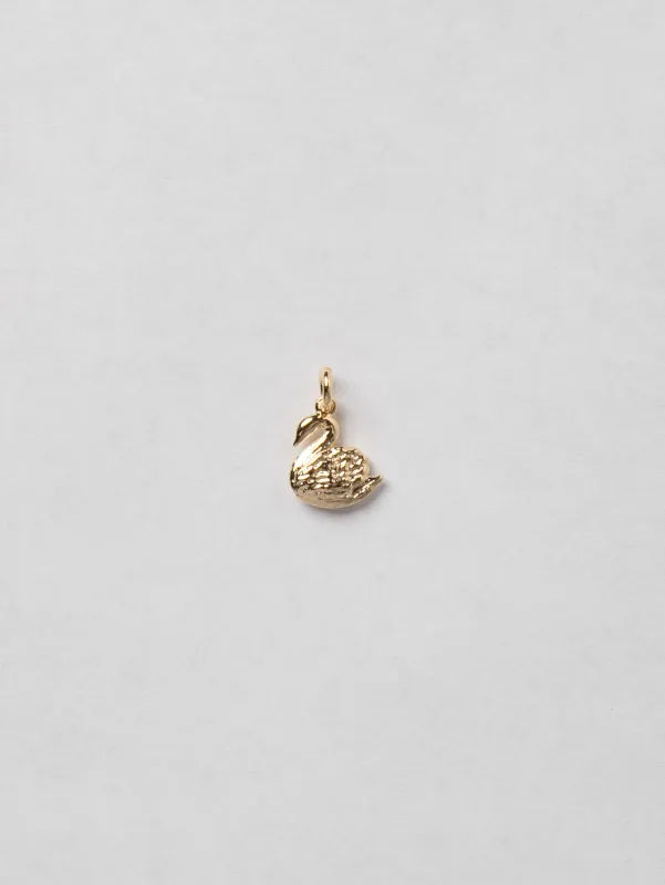 Swan Charm in Gold made by Wolf Circus