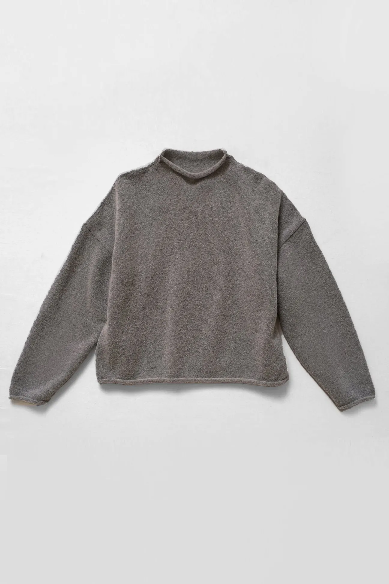 Ash Grey Boucle Rolled Sweater sold by Micaela Greg product image thumbnail 2