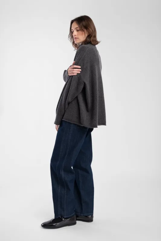 Charcoal Cashmere High Neck Sweater made by Micaela Greg