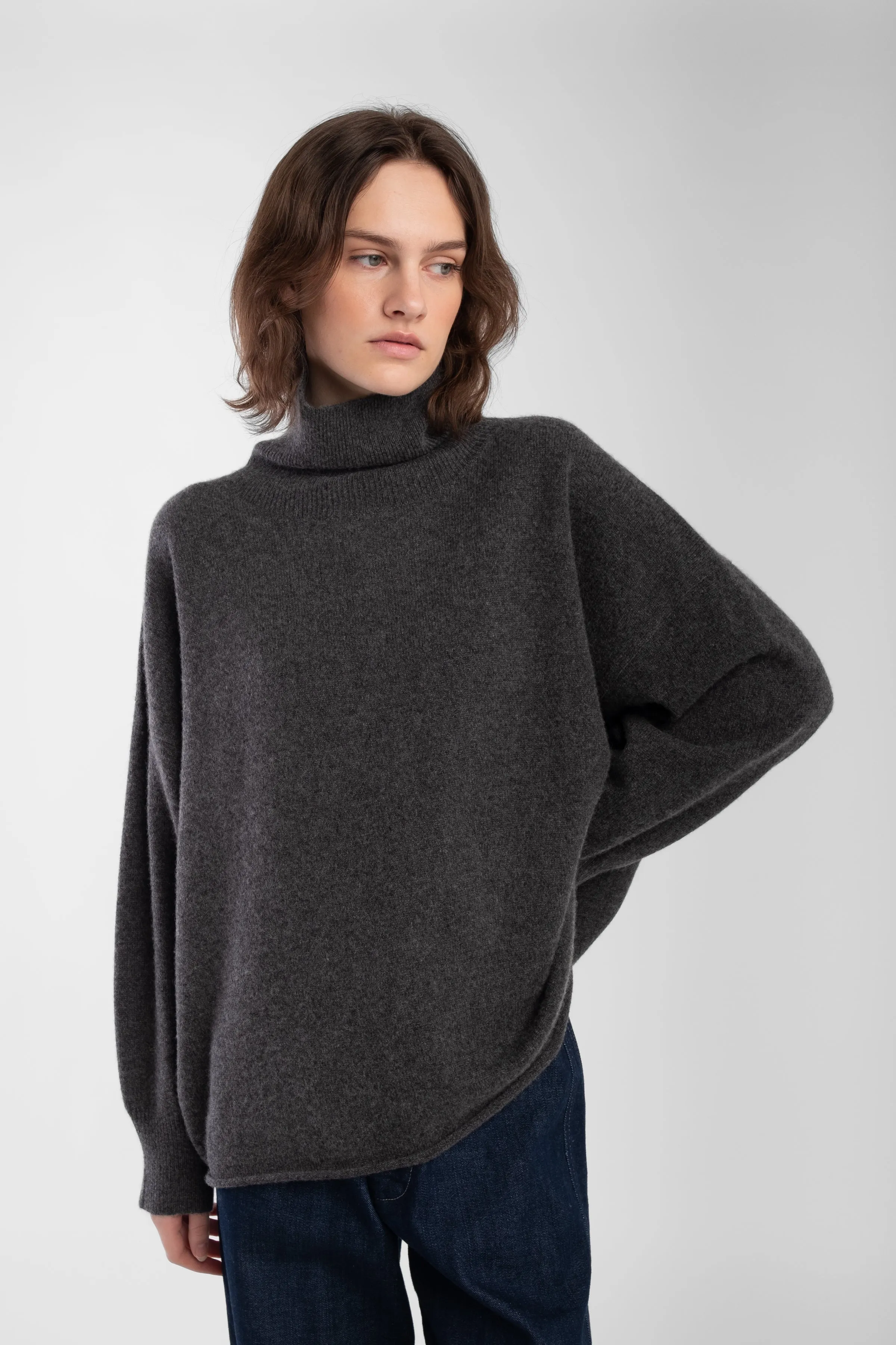 Charcoal Cashmere High Neck Sweater sold by Micaela Greg product image thumbnail 5