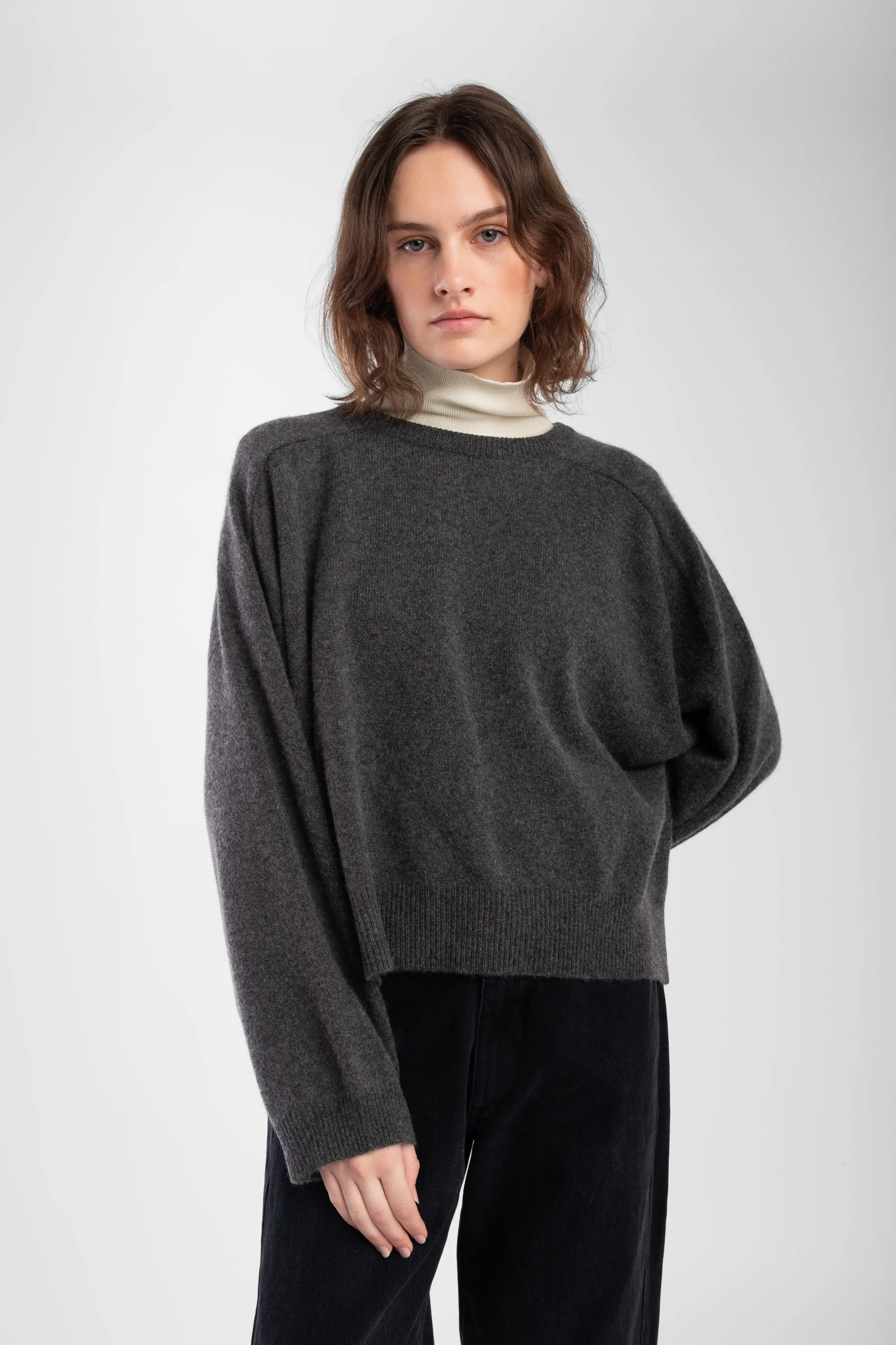 Charcoal Cashmere Shell Sweater sold by Micaela Greg product image thumbnail 5