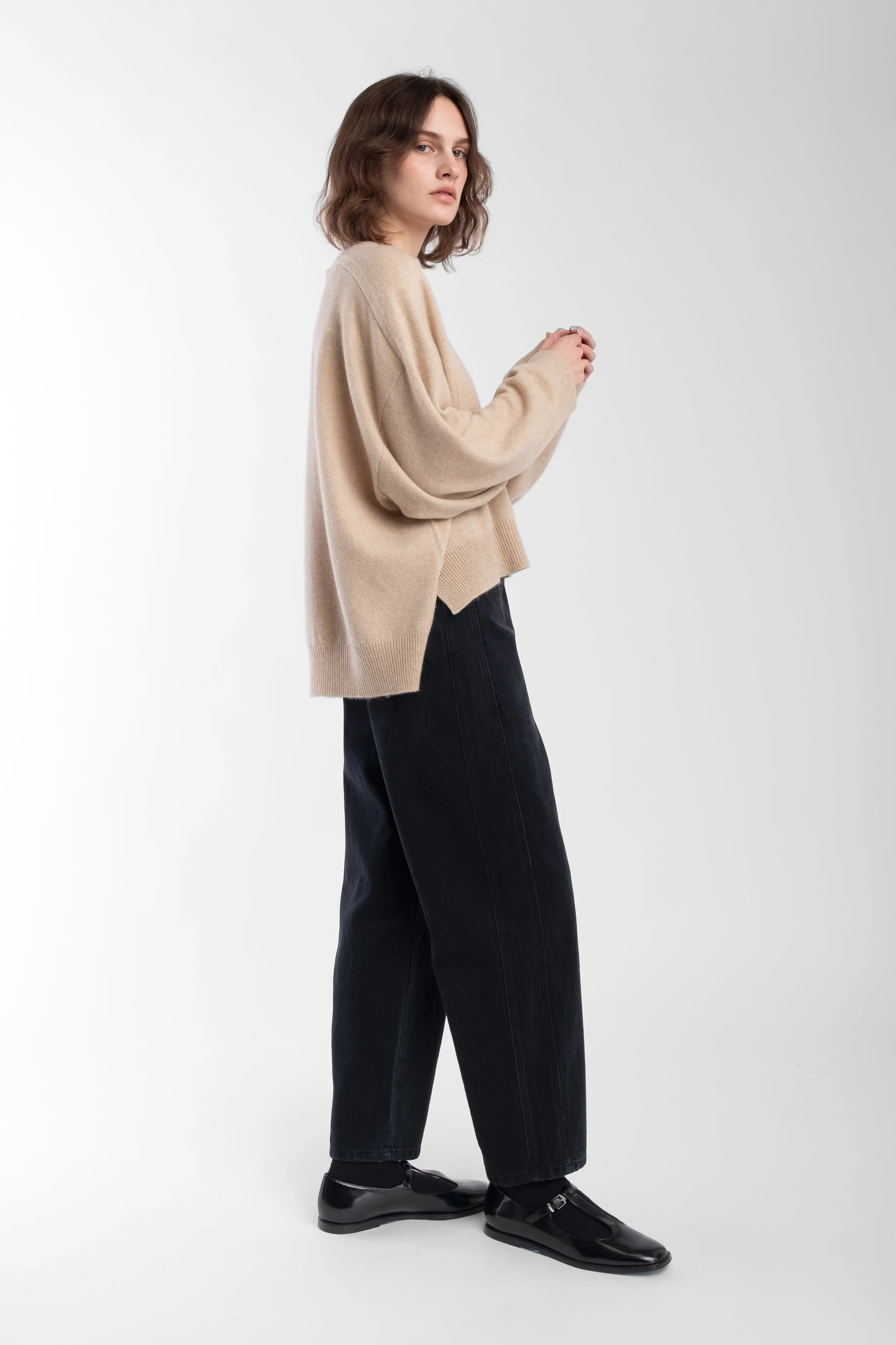 Sand Cashmere Shell Sweater sold by Micaela Greg product image thumbnail 5