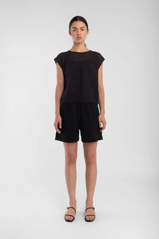 Faded Black Fine Mesh Tank sold by Micaela Greg