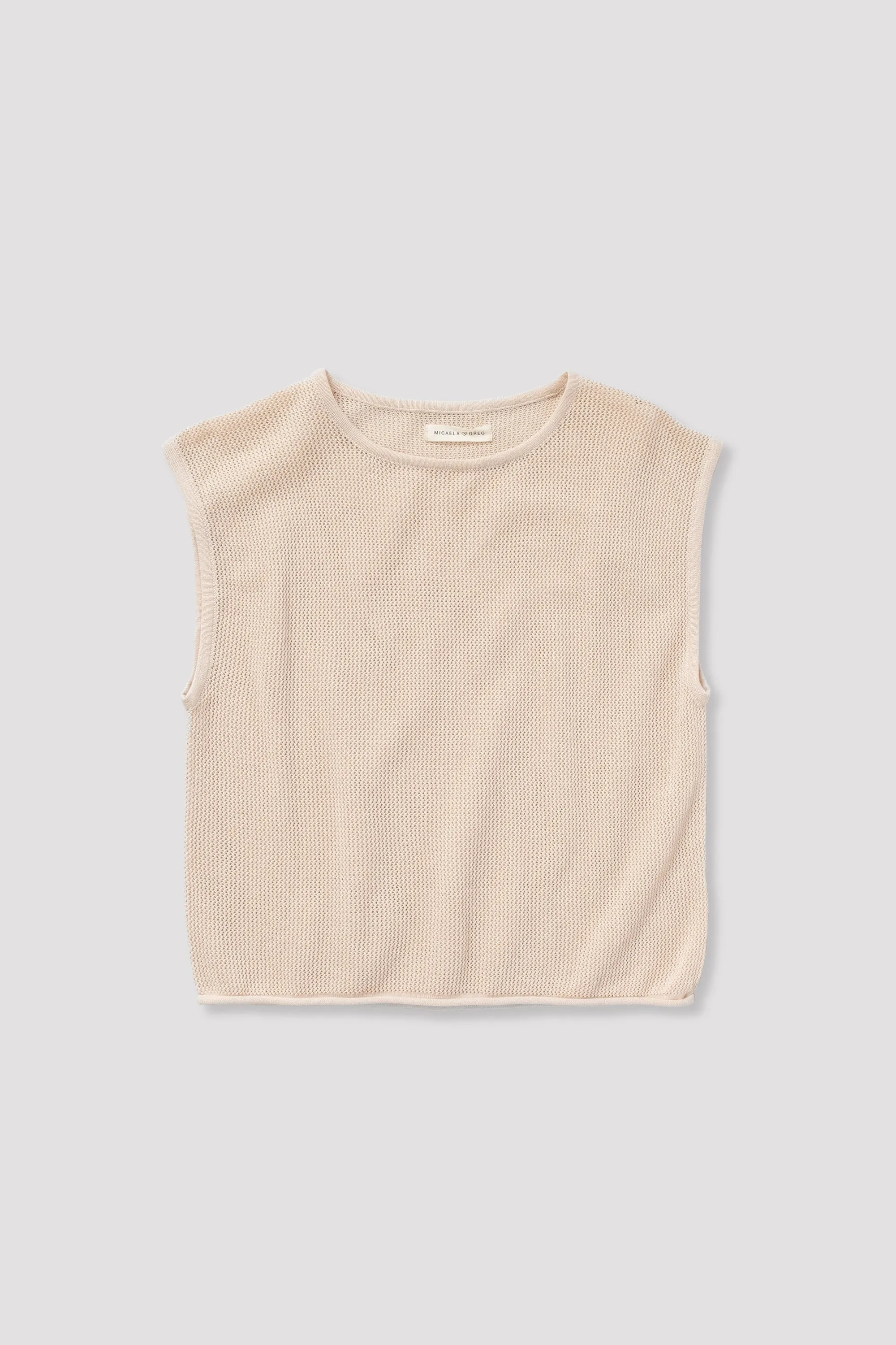 Cream Fine Mesh Tank sold by Micaela Greg product image thumbnail 2