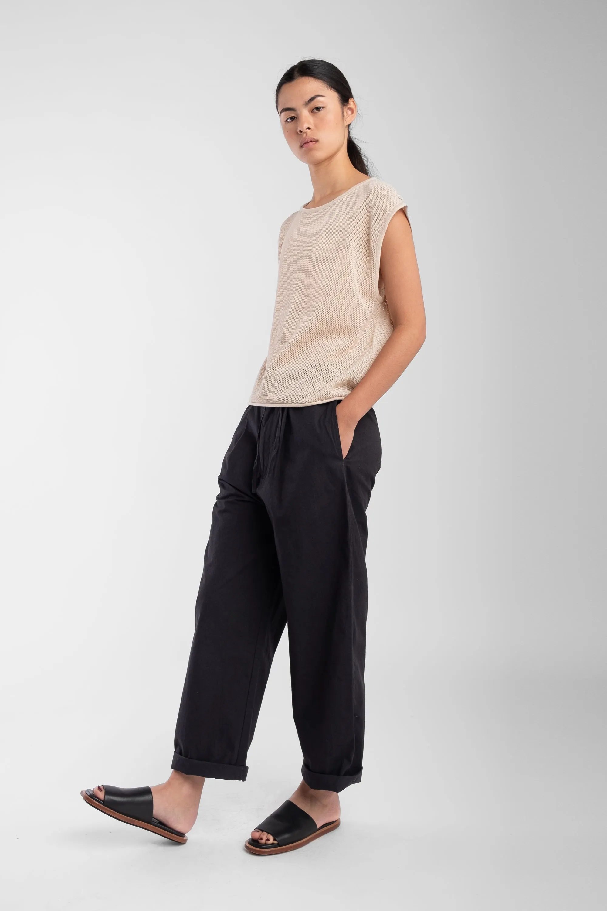 Cream Fine Mesh Tank sold by Micaela Greg product image thumbnail 3