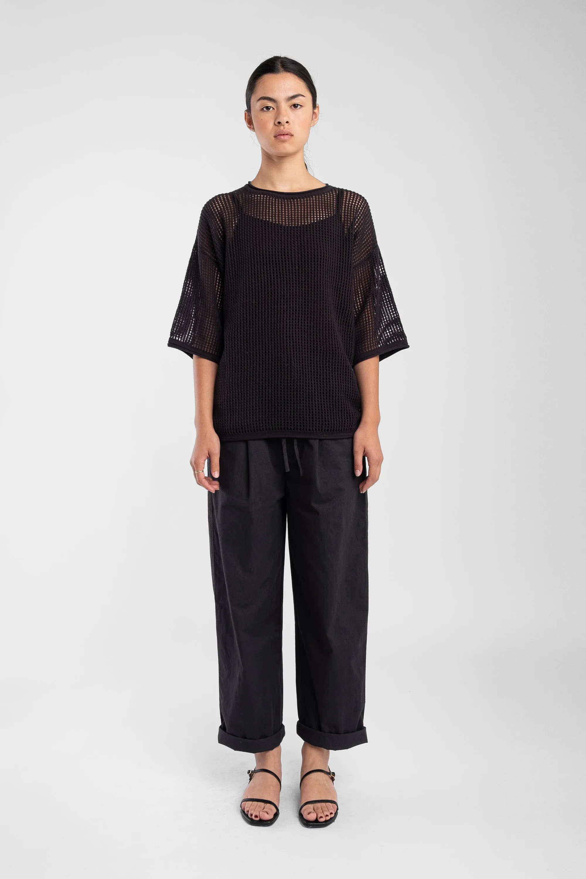 Faded Black Lattice Tee sold by Micaela Greg