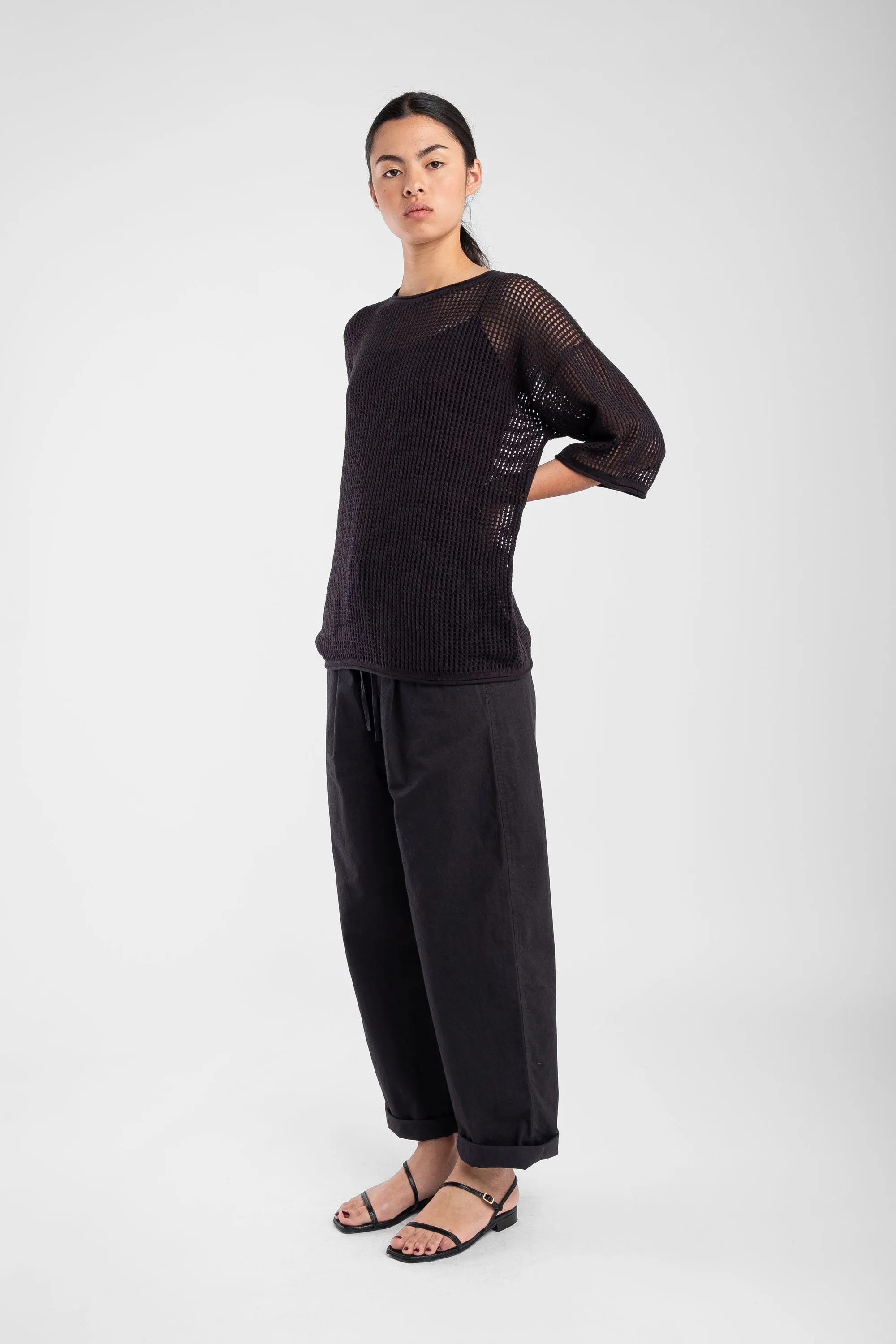 Faded Black Lattice Tee sold by Micaela Greg product image thumbnail 4