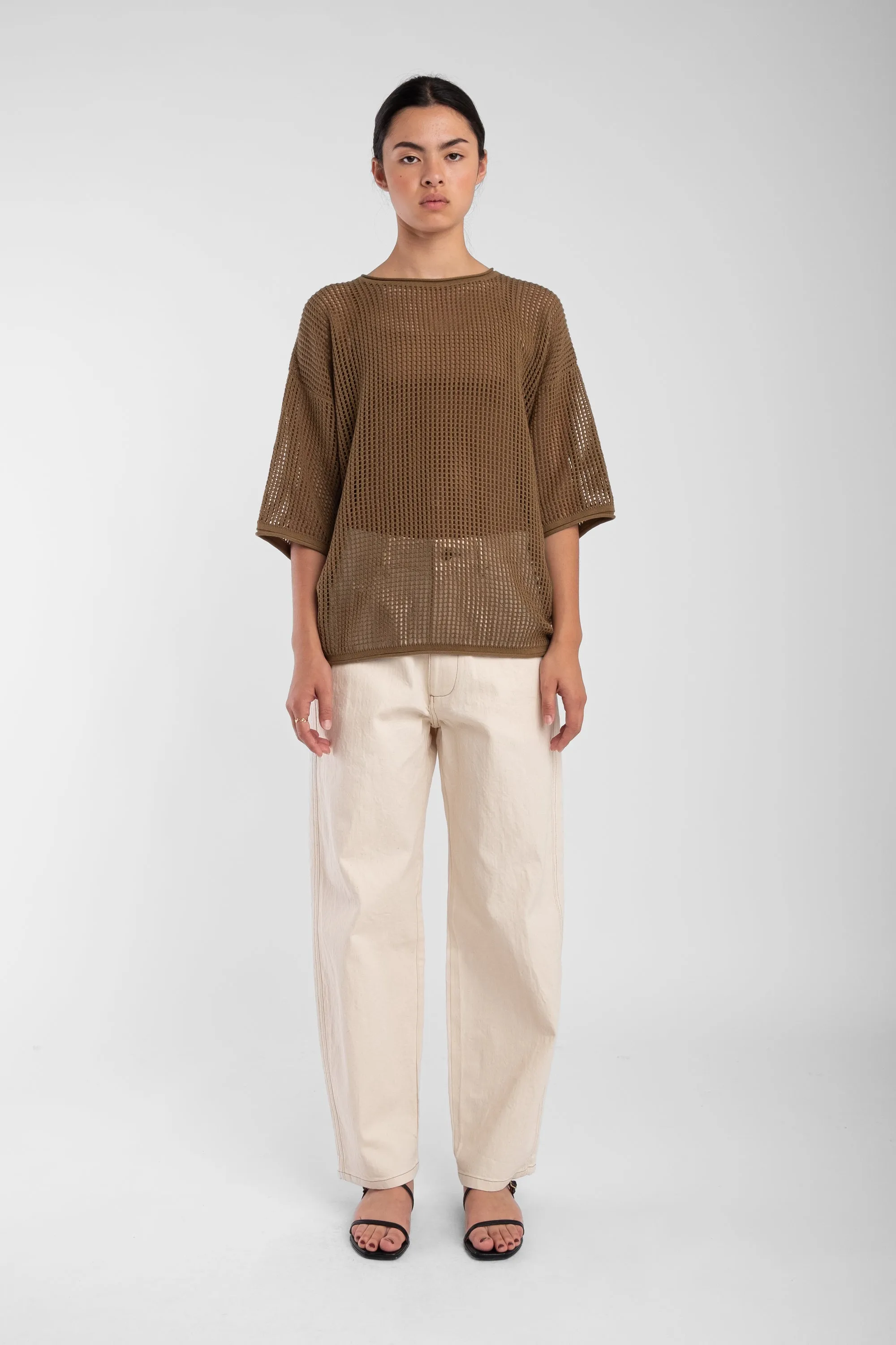 Umber Lattice Tee sold by Micaela Greg