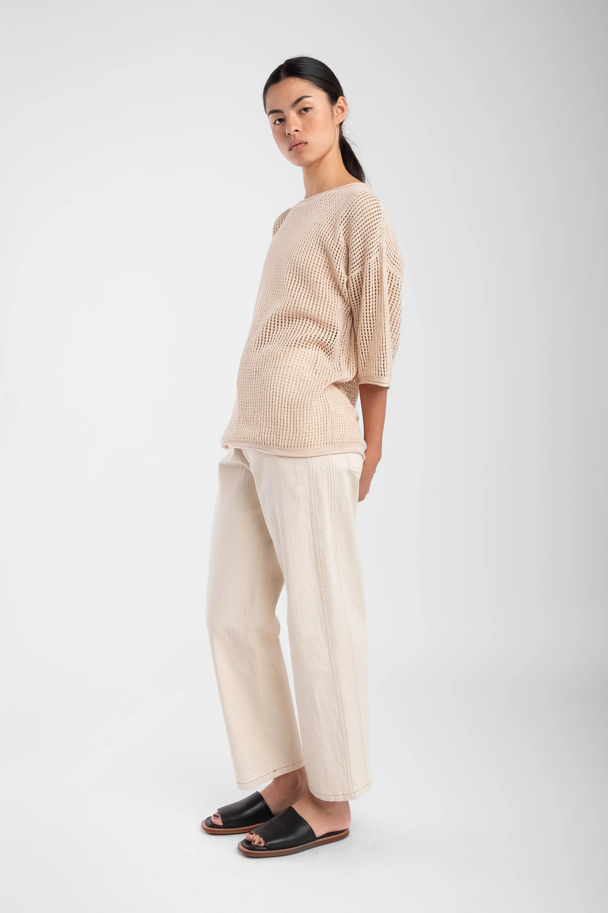 Cream Lattice Tee sold by Micaela Greg product image thumbnail 4