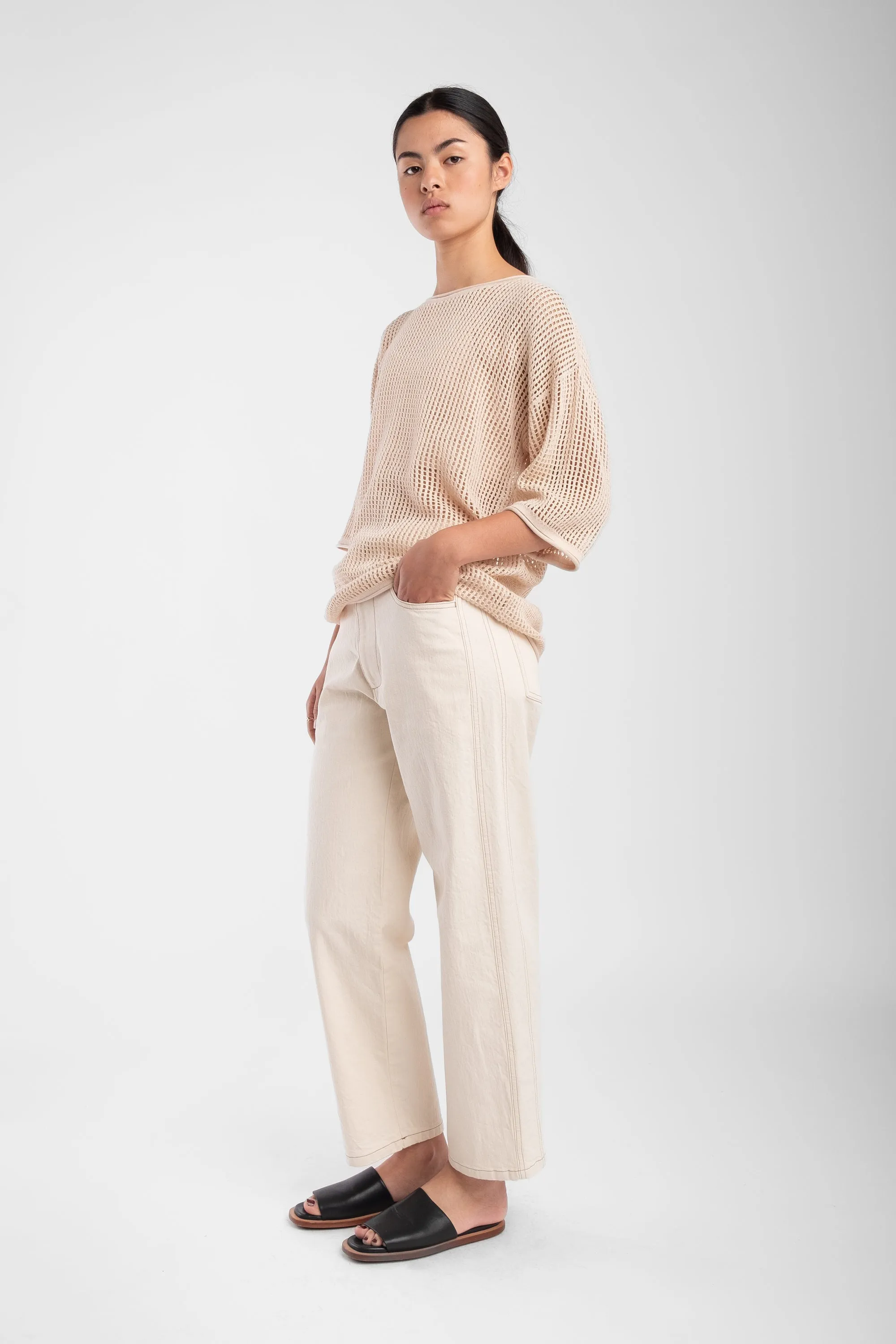 Cream Lattice Tee sold by Micaela Greg product image thumbnail 5