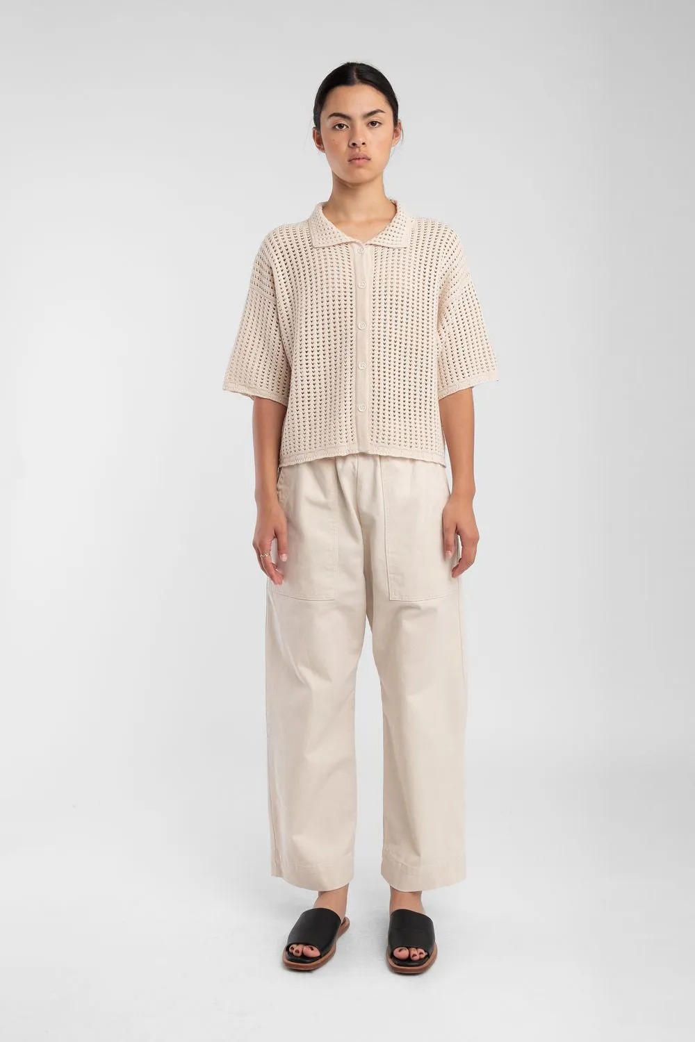 Cream Open Knit Polo sold by Micaela Greg