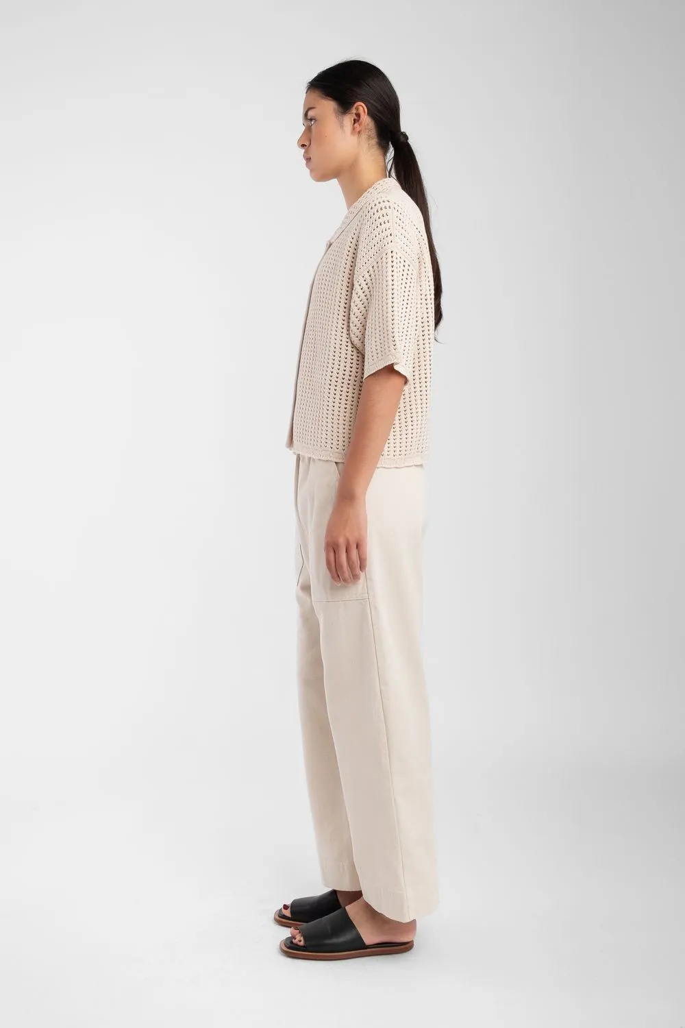 Cream Open Knit Polo sold by Micaela Greg product image thumbnail 3