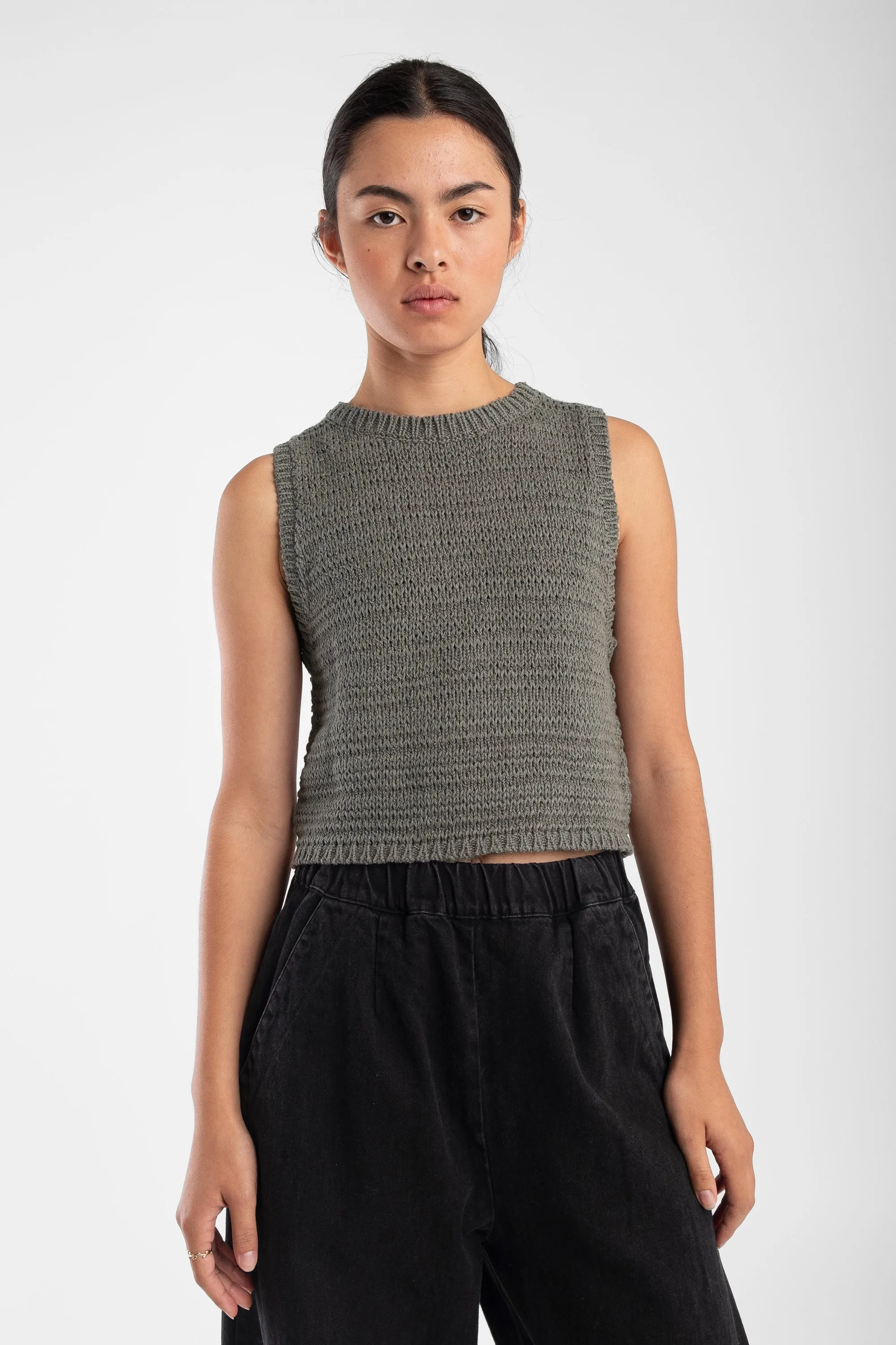 Fog Green Ribbon Tank sold by Micaela Greg product image thumbnail 5