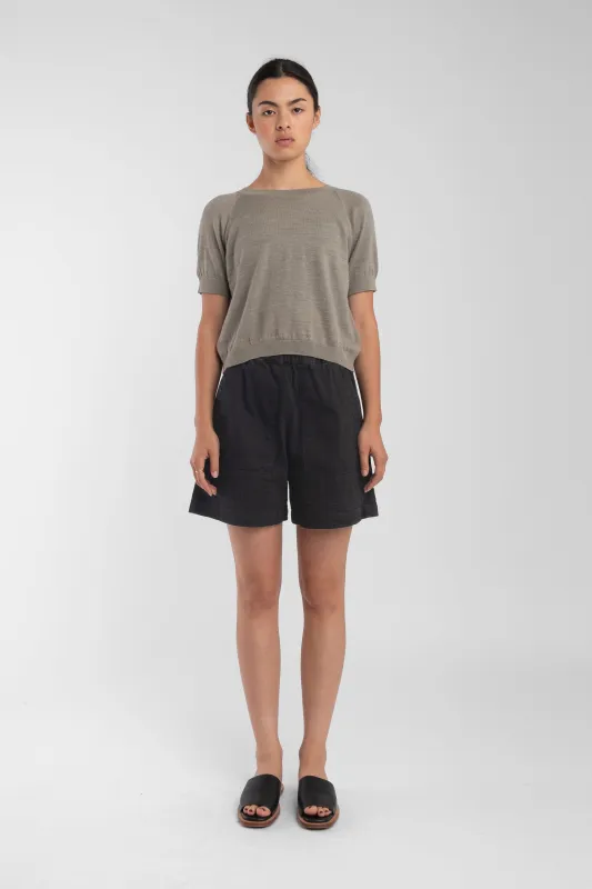 Fog Green Raglan Tee made by Micaela Greg