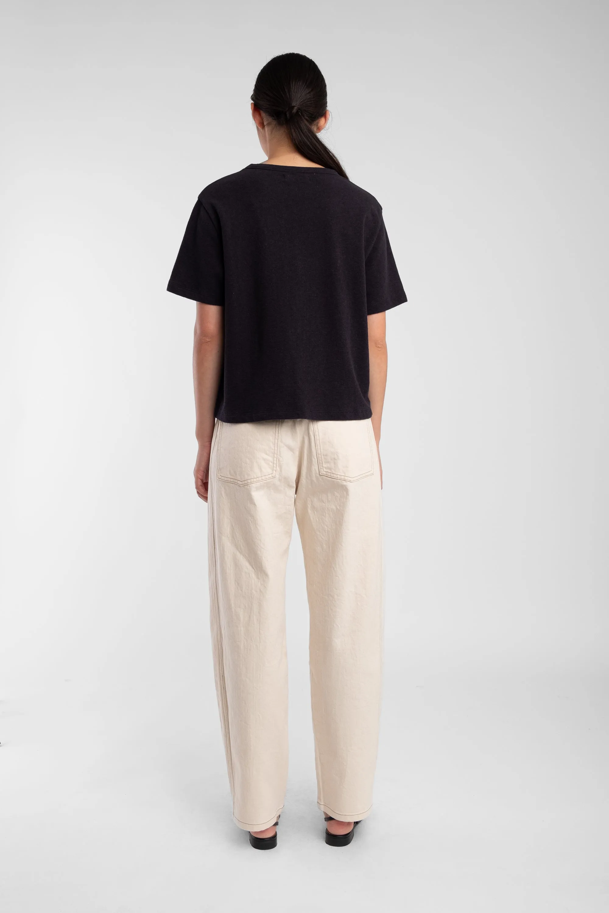 Faded Black Terry Tee sold by Micaela Greg product image thumbnail 4