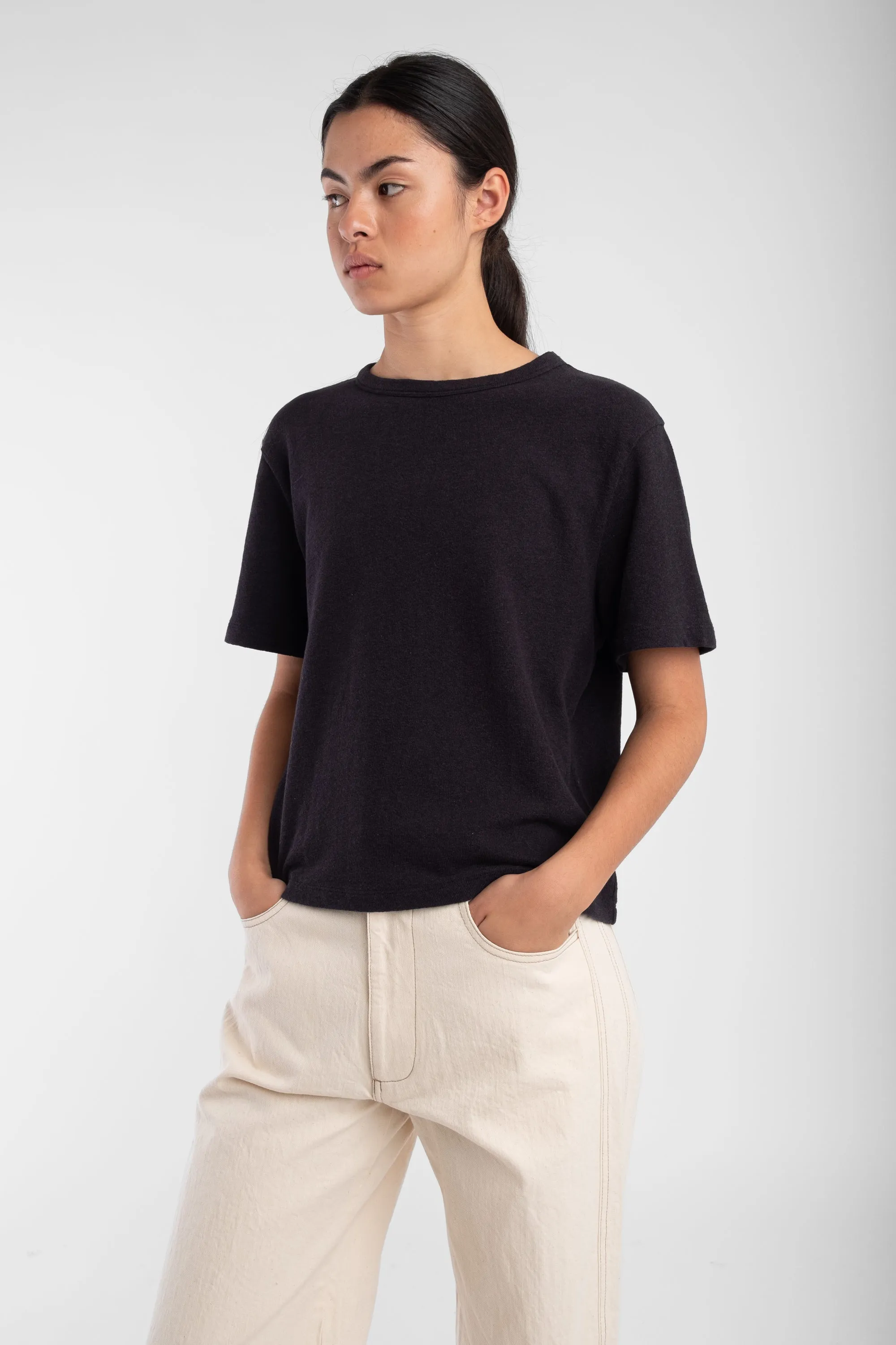 Faded Black Terry Tee sold by Micaela Greg product image thumbnail 5