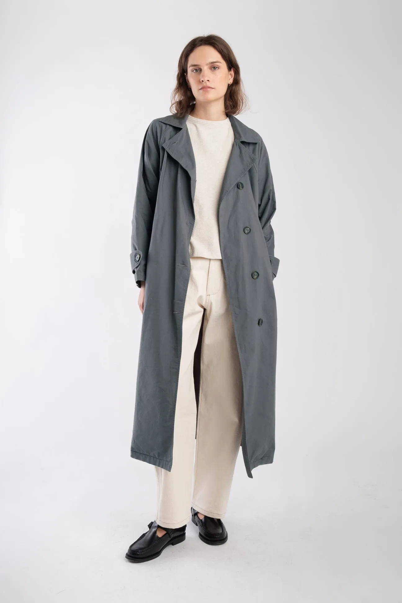 Mineral Green Seamed Trench sold by Micaela Greg