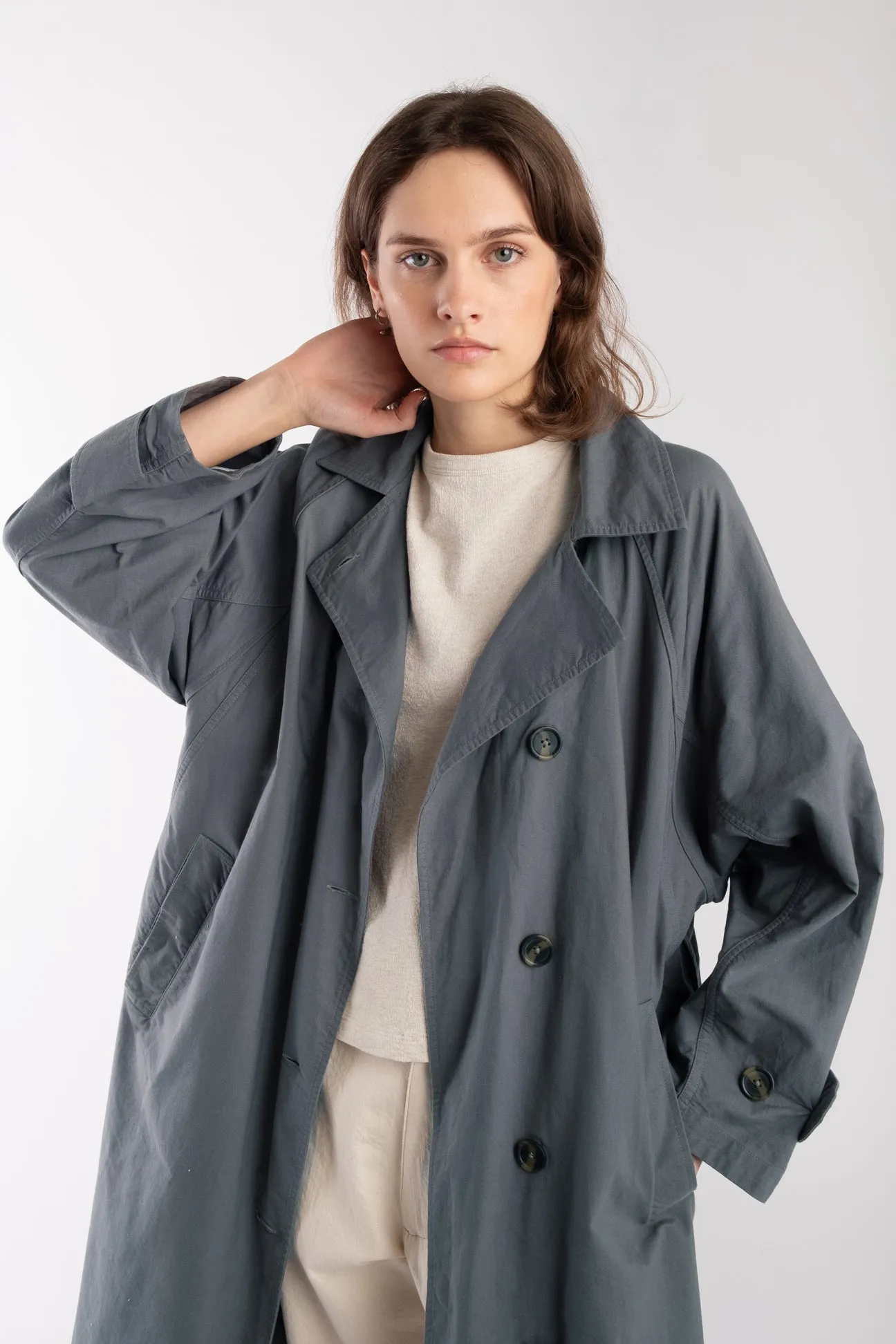 Mineral Green Seamed Trench sold by Micaela Greg product image thumbnail 5