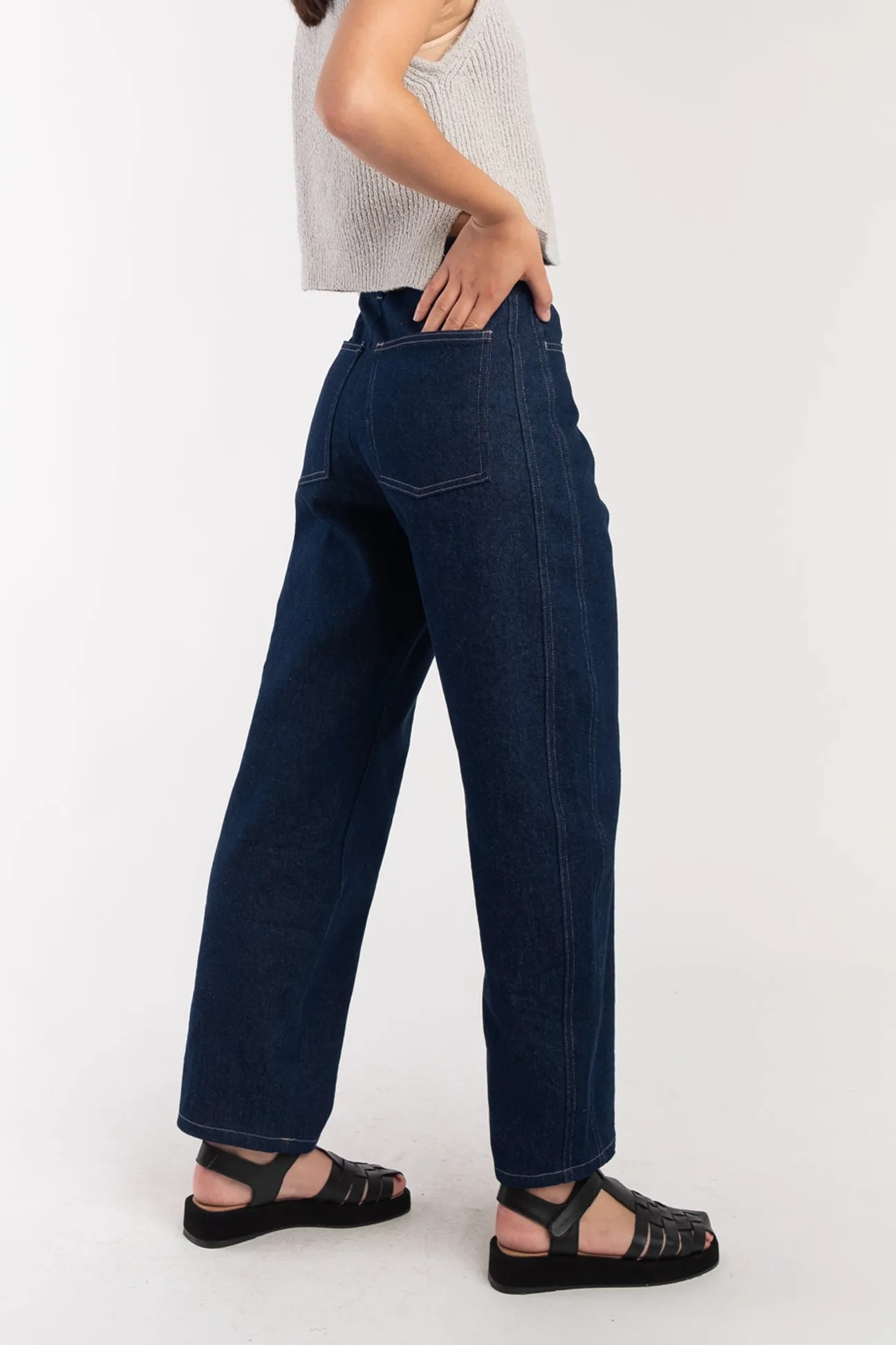 Dark Indigo Panel Jean sold by Micaela Greg product image thumbnail 5