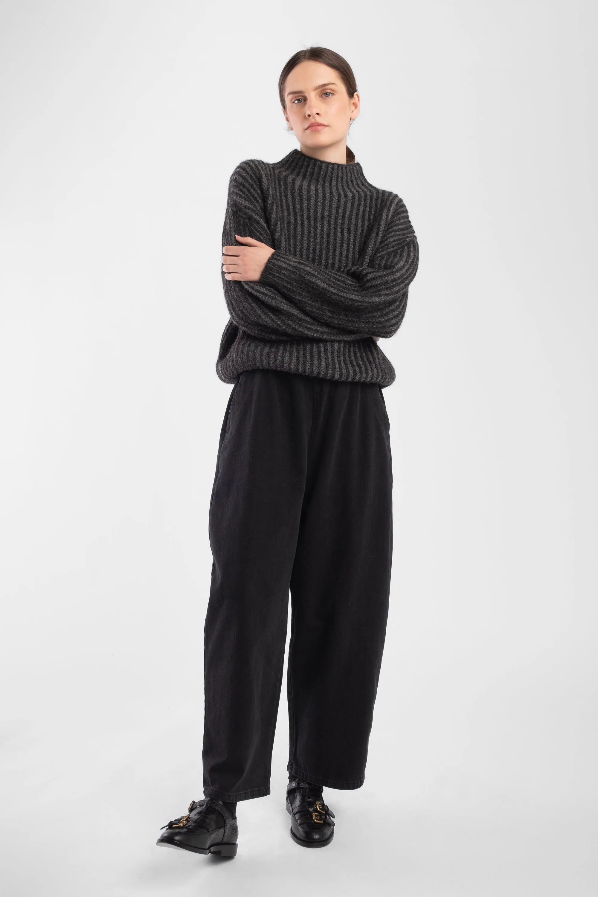 Faded Black Barrel Pant sold by Micaela Greg product image thumbnail 4