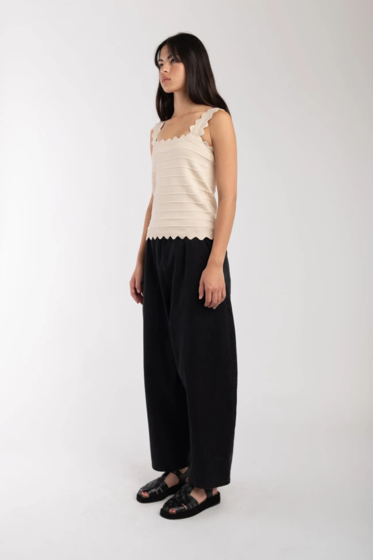 Cream Scallop Tank sold by Micaela Greg product image thumbnail 3