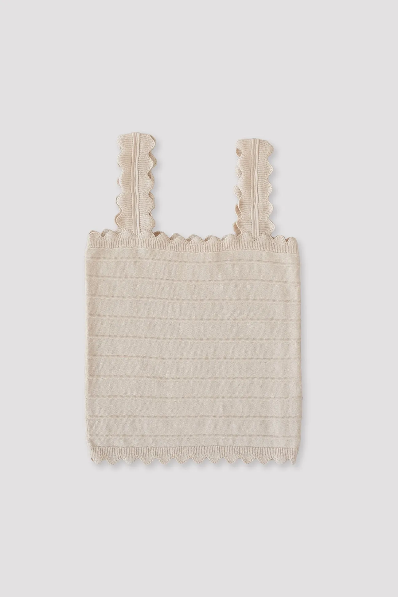 Cream Scallop Tank sold by Micaela Greg product image thumbnail 2