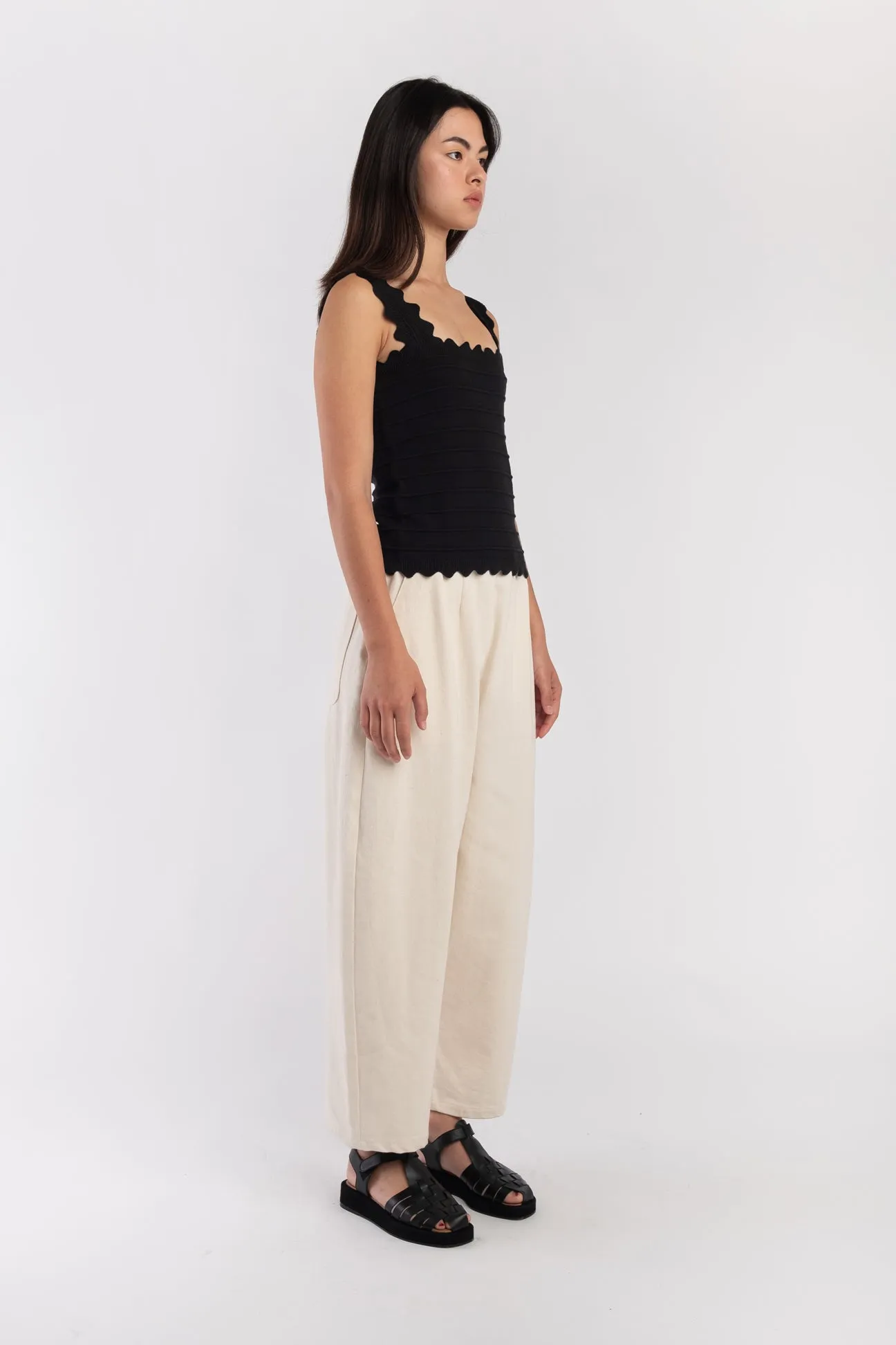 Black Scallop Tank sold by Micaela Greg product image thumbnail 3