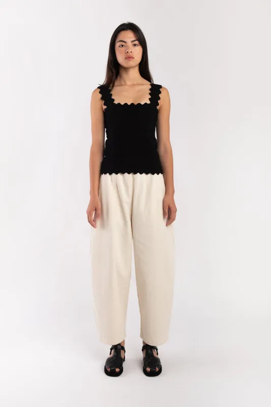 Black Scallop Tank made by Micaela Greg