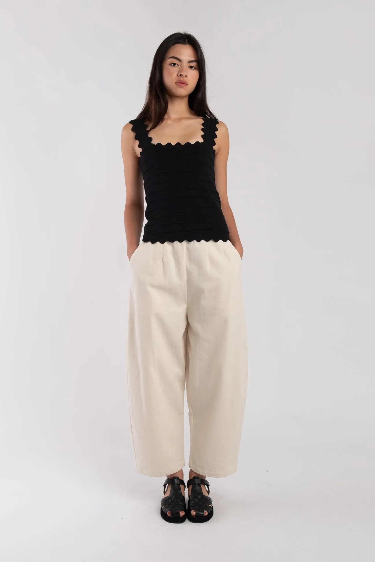 Black Scallop Tank sold by Micaela Greg product image thumbnail 5