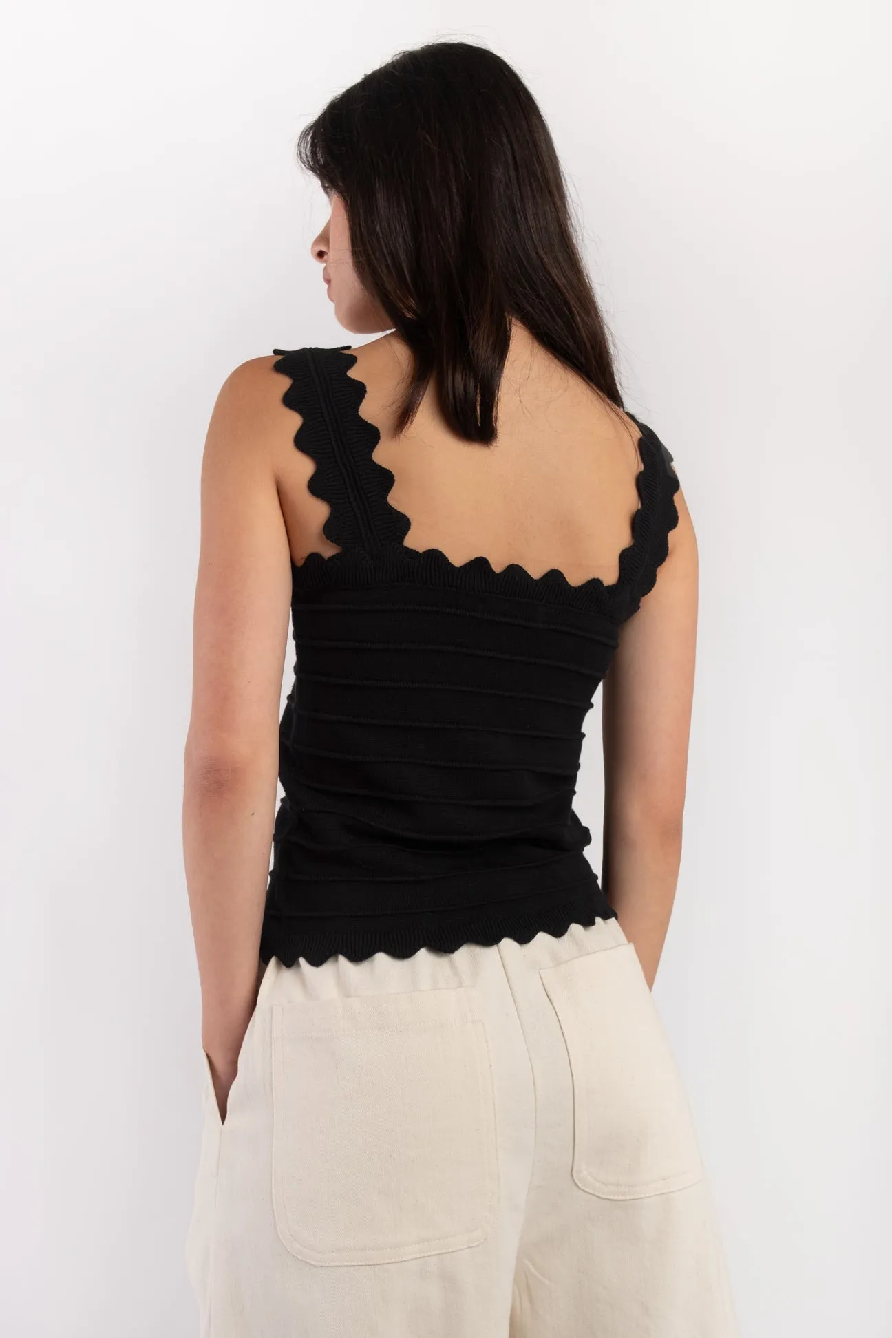 Black Scallop Tank sold by Micaela Greg product image thumbnail 4