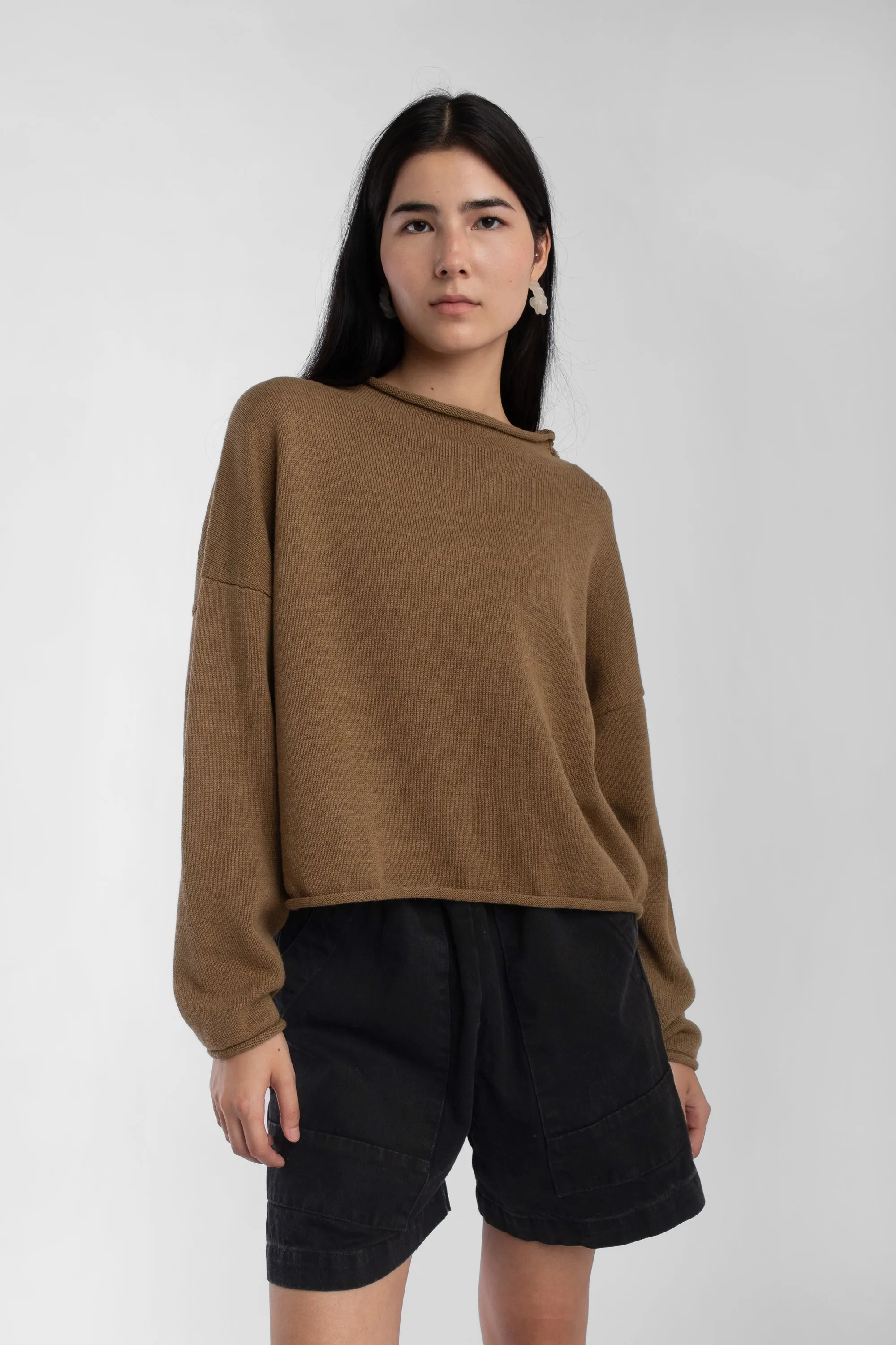 Umber Rolled Sweater sold by Micaela Greg product image thumbnail 5