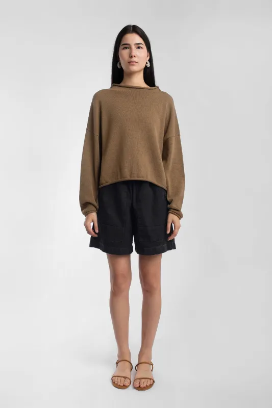 Umber Rolled Sweater made by Micaela Greg