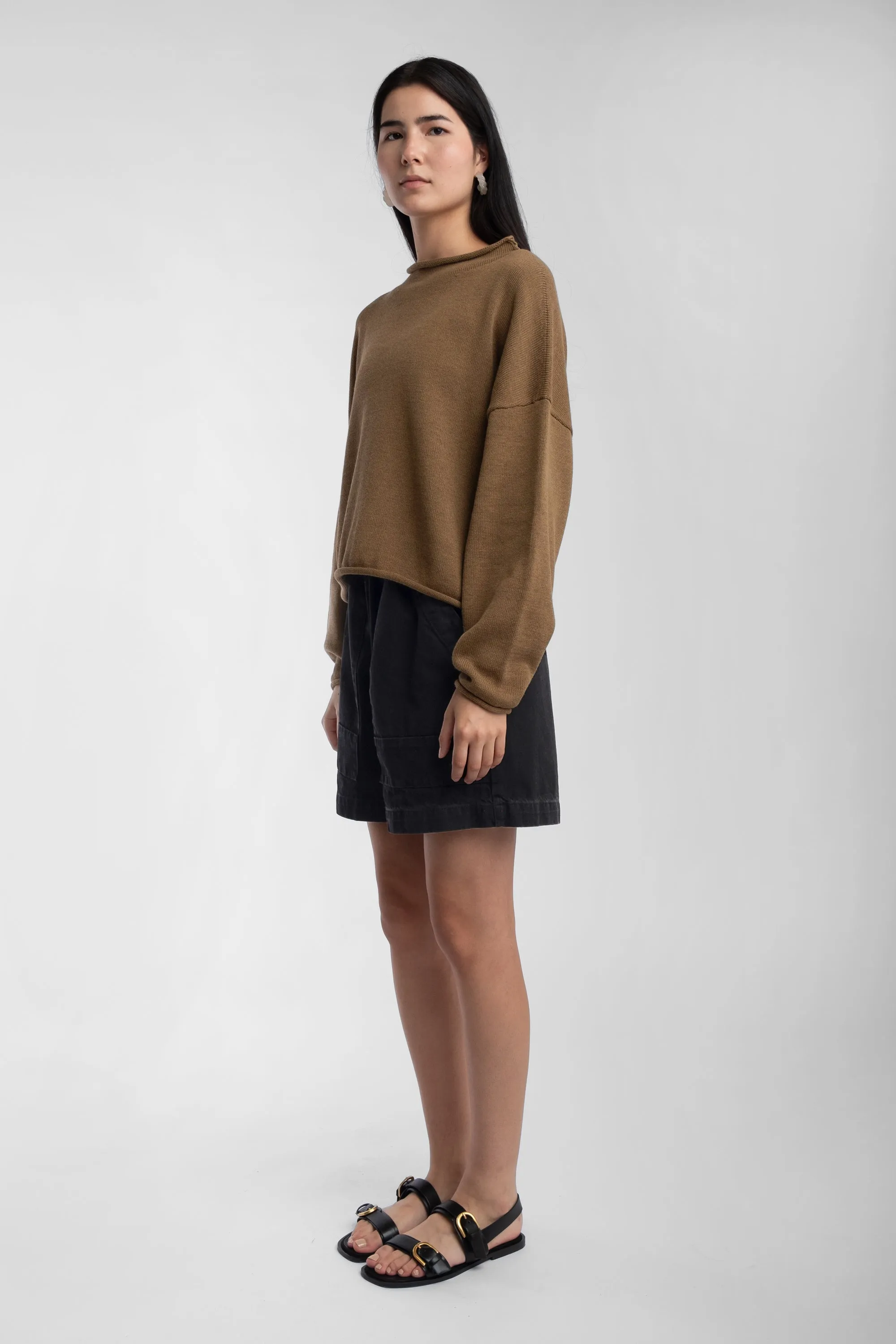 Umber Rolled Sweater sold by Micaela Greg product image thumbnail 3
