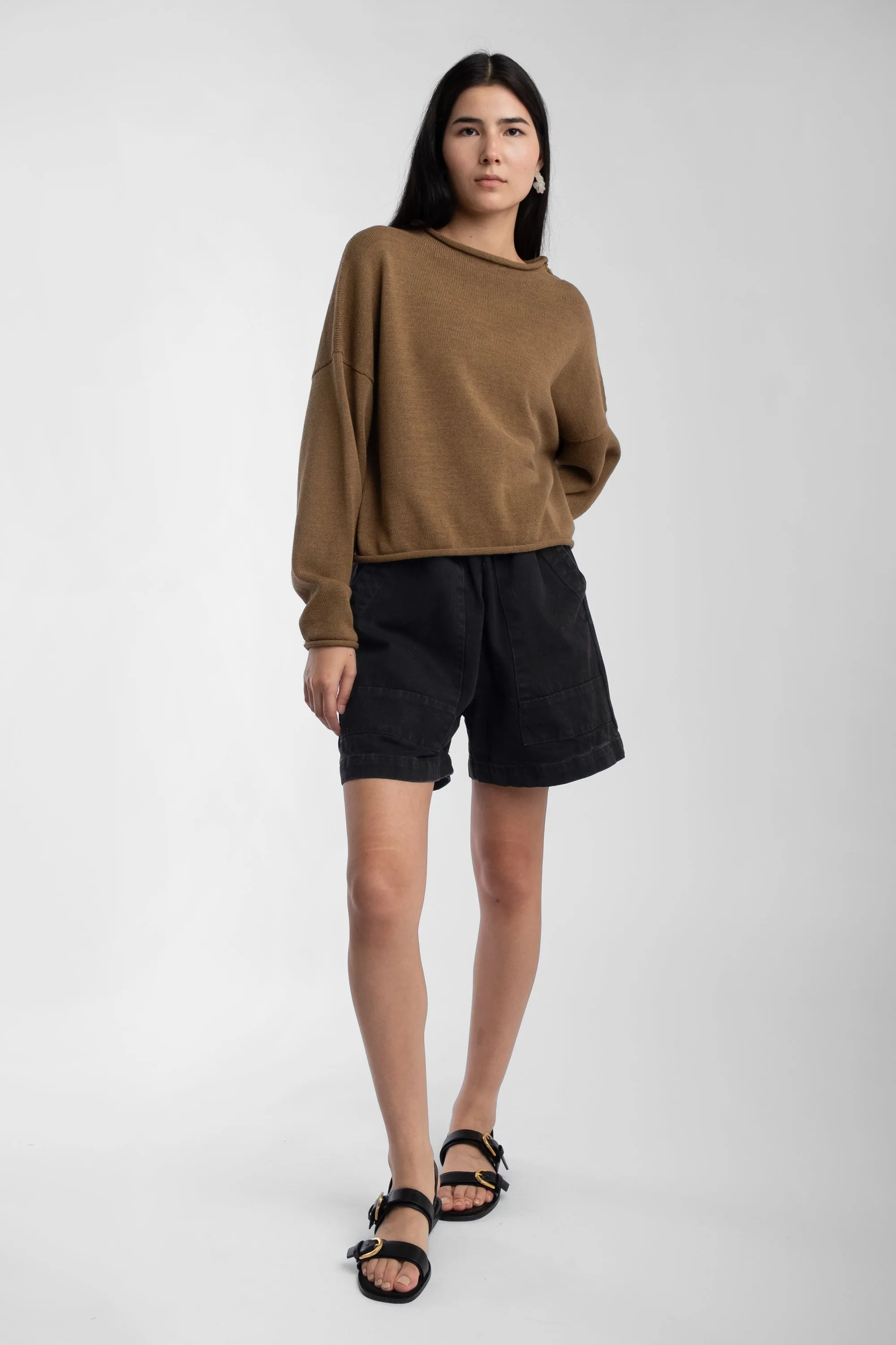 Umber Rolled Sweater sold by Micaela Greg product image thumbnail 4