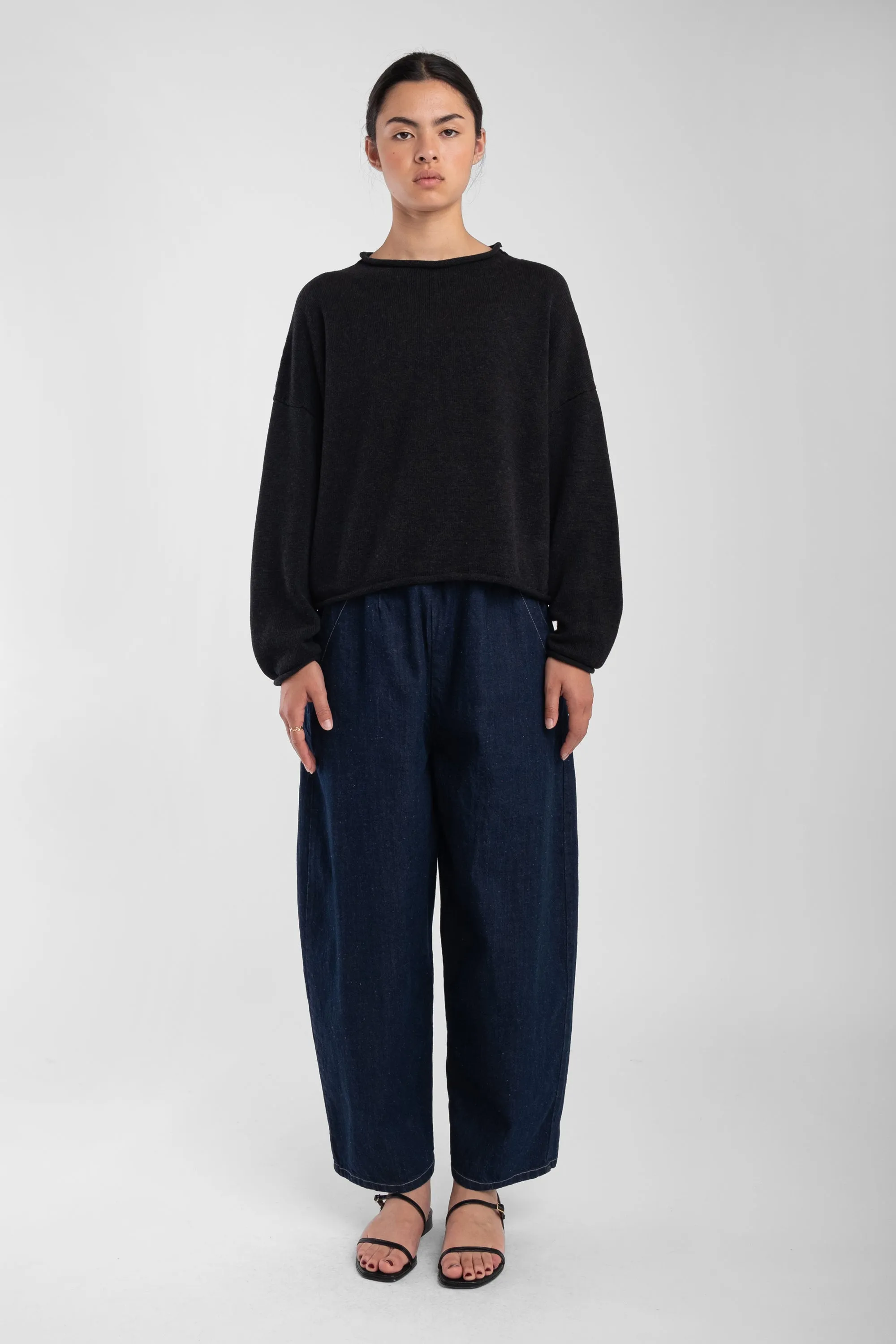 Faded Black Rolled Sweater sold by Micaela Greg product image thumbnail 3