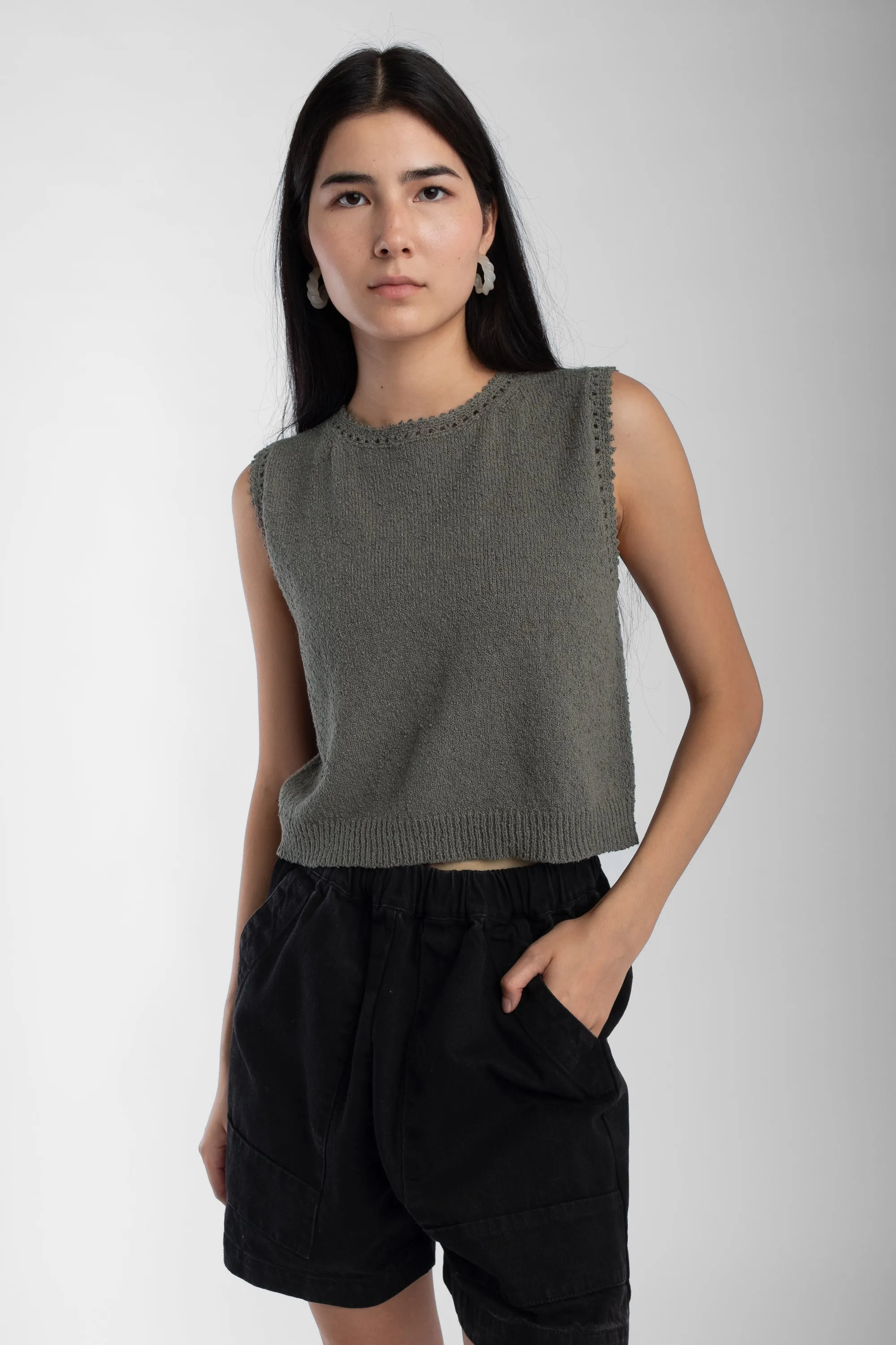 Fog Green Boucle Tank sold by Micaela Greg product image thumbnail 5