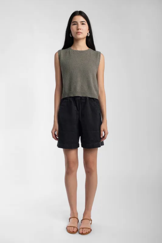 Fog Green Boucle Tank made by Micaela Greg