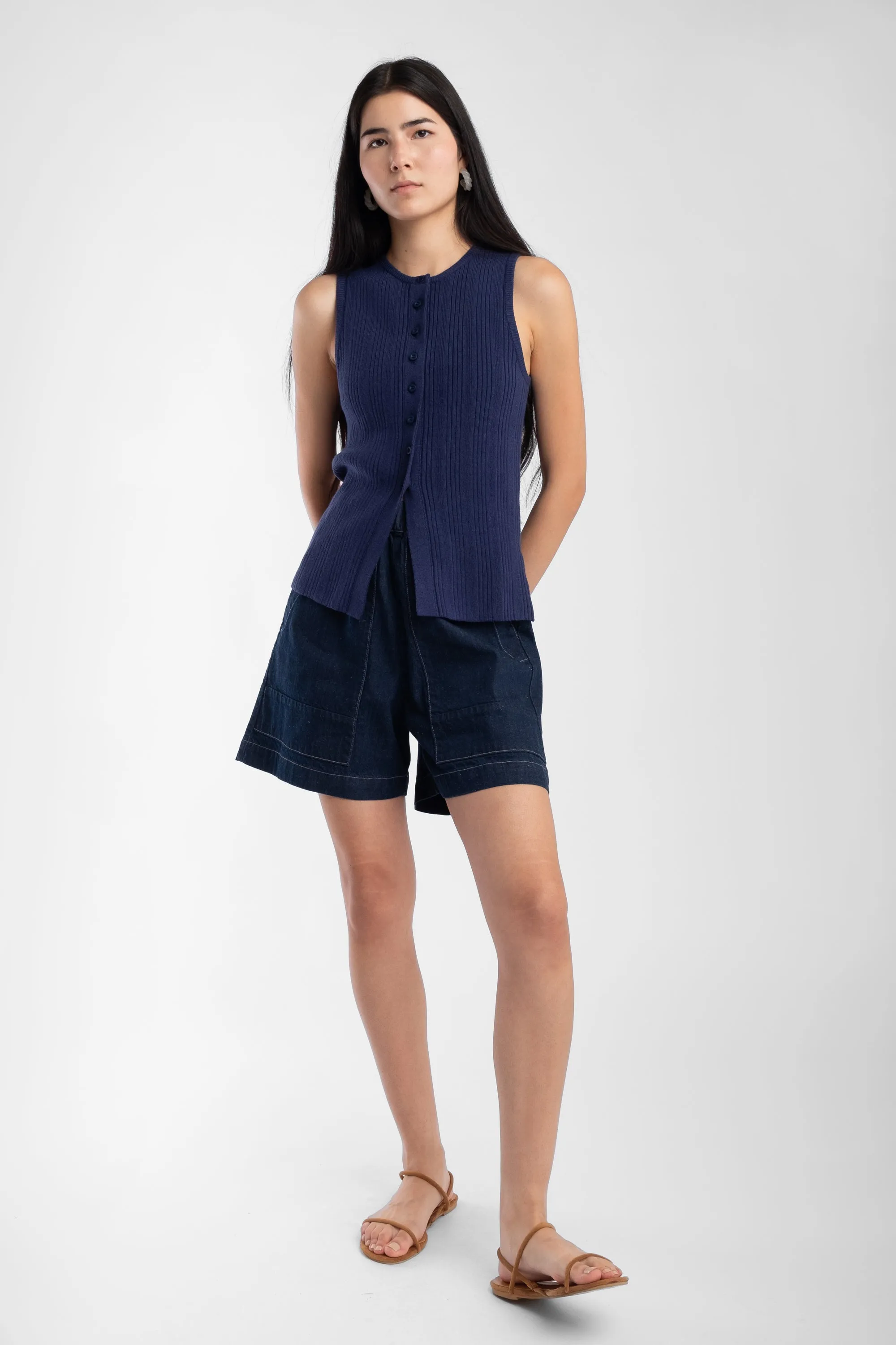 Cobalt Mix Rib Vest sold by Micaela Greg product image thumbnail 4