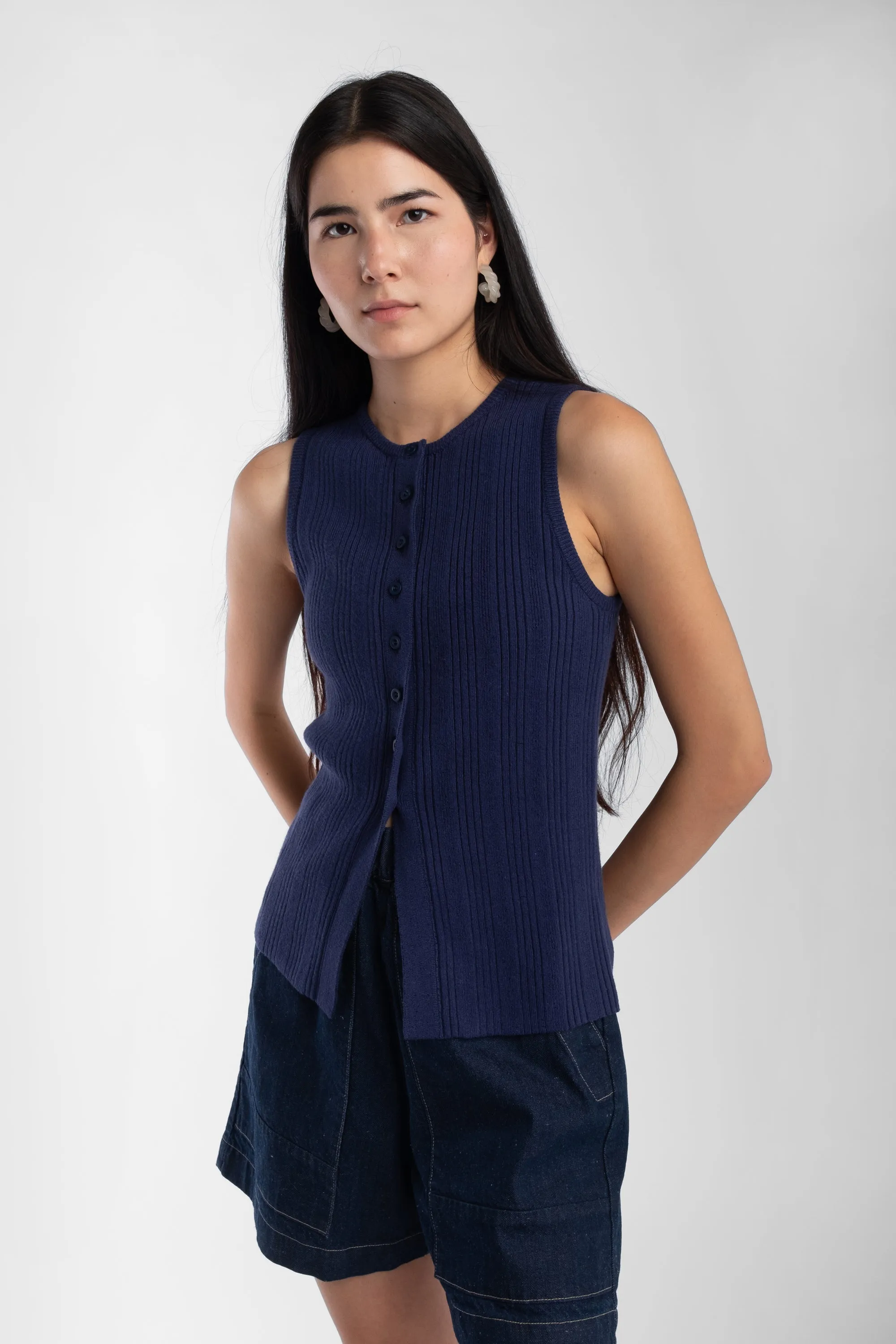 Cobalt Mix Rib Vest sold by Micaela Greg product image thumbnail 5