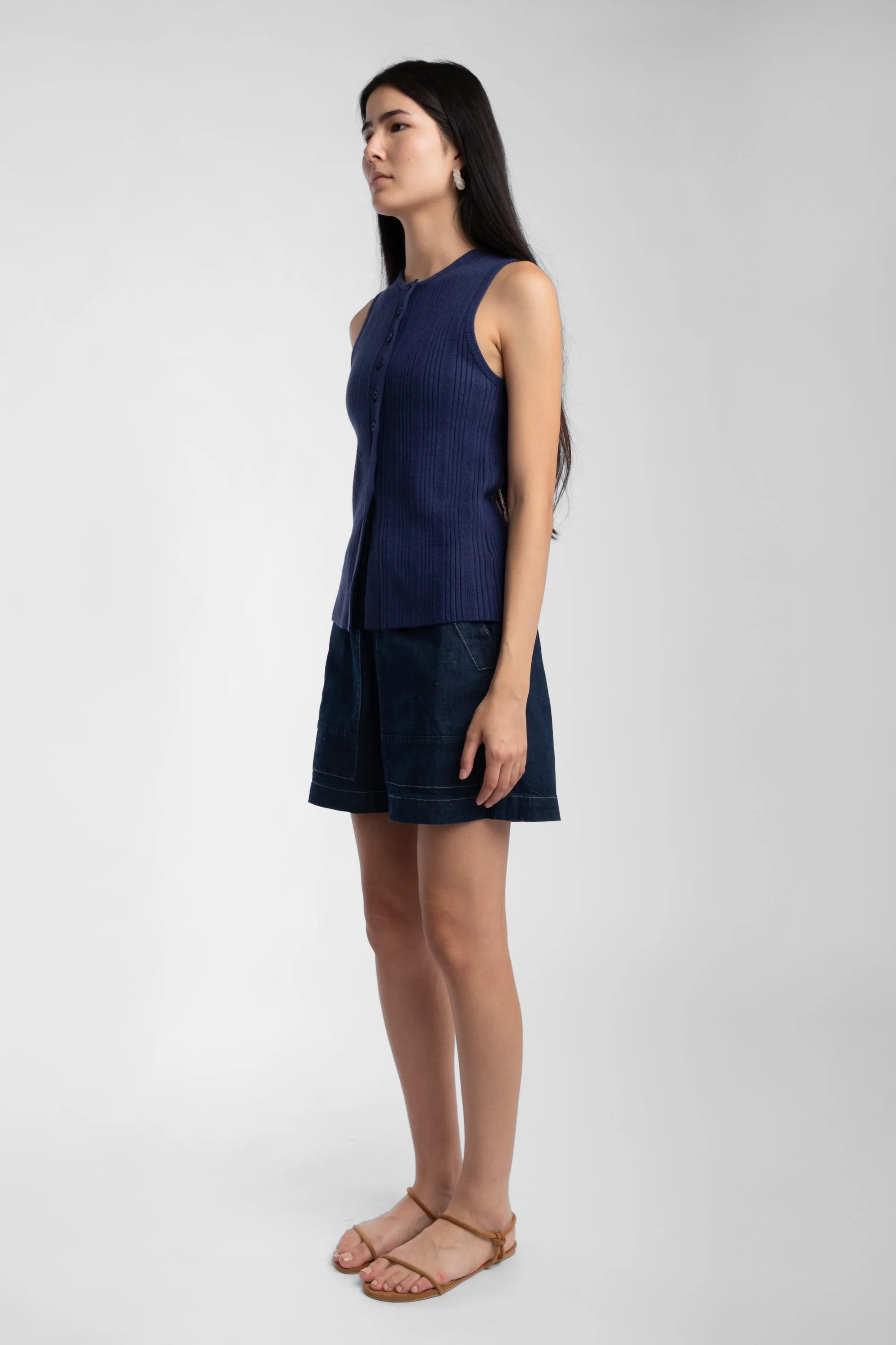 Cobalt Mix Rib Vest sold by Micaela Greg product image thumbnail 3