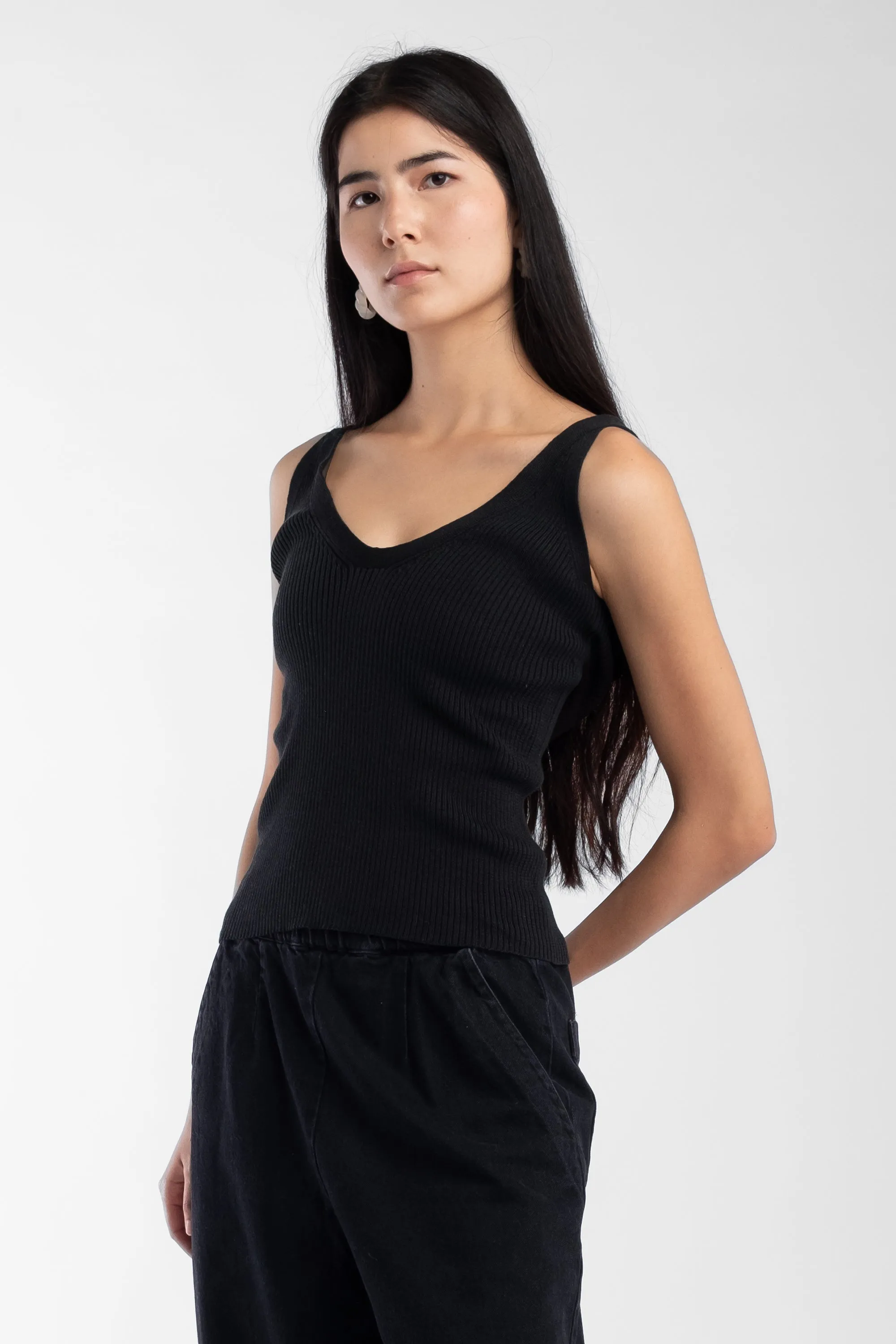 Faded Black Scoop Tank sold by Micaela Greg product image thumbnail 5