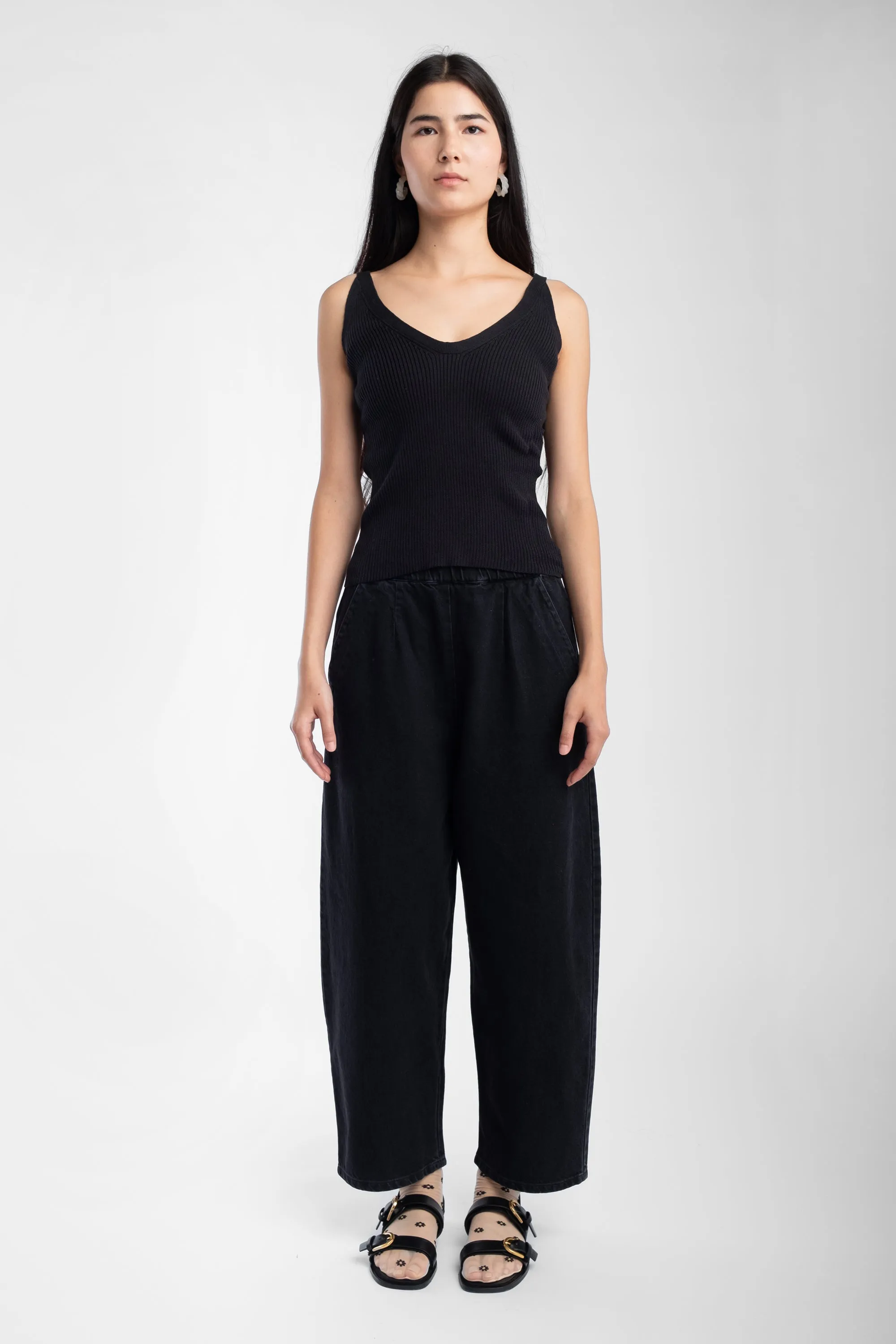 Faded Black Scoop Tank sold by Micaela Greg