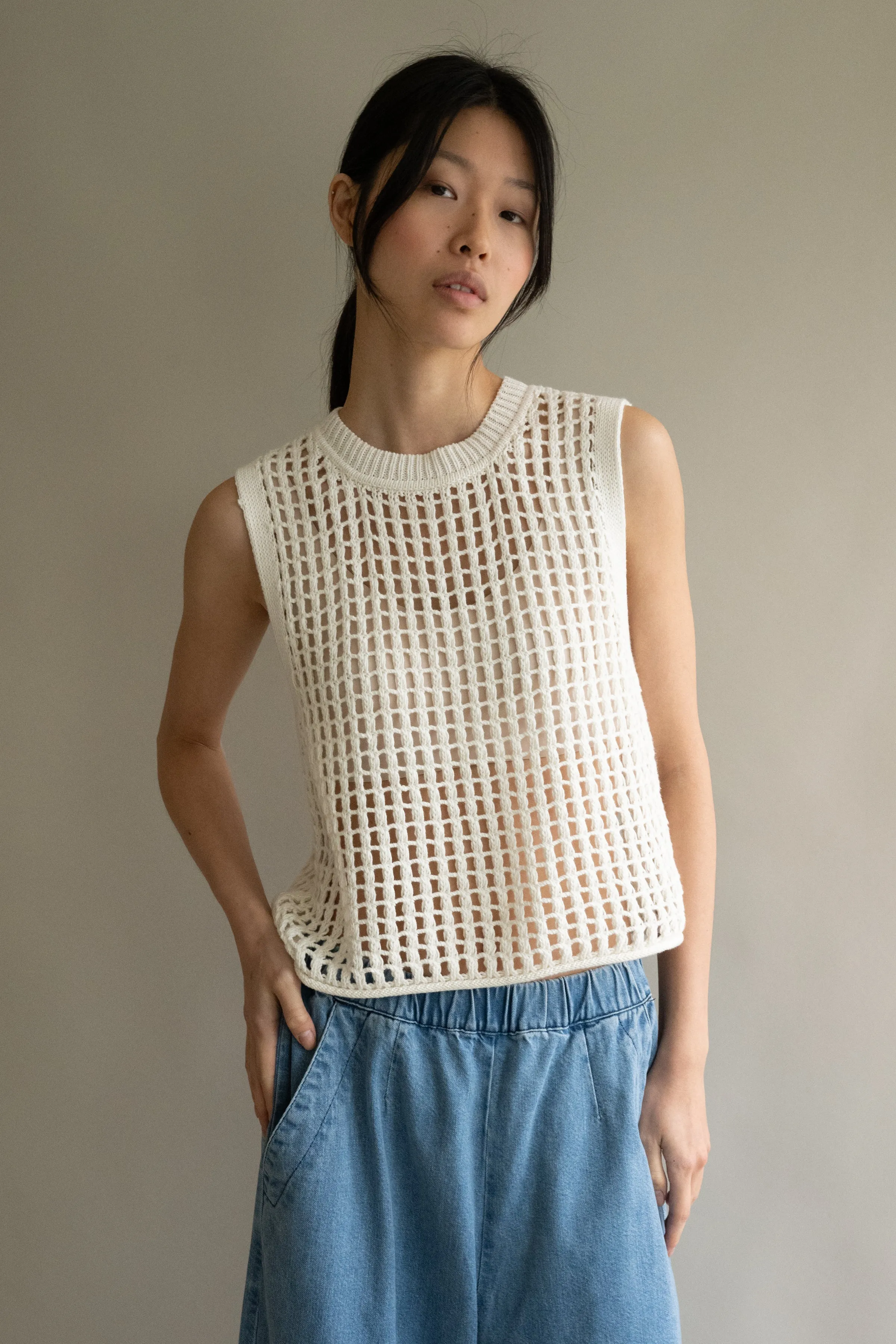 Cream Juna Tank sold by Micaela Greg product image thumbnail 4