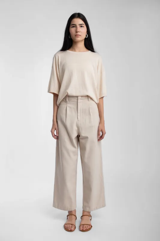 Cream Extrafine Knit Tee made by Micaela Greg