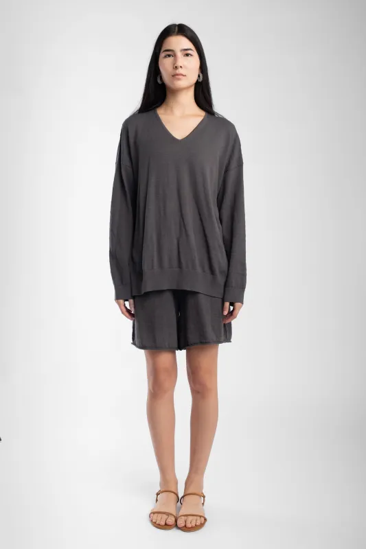 Charcoal Light V Sweater made by Micaela Greg