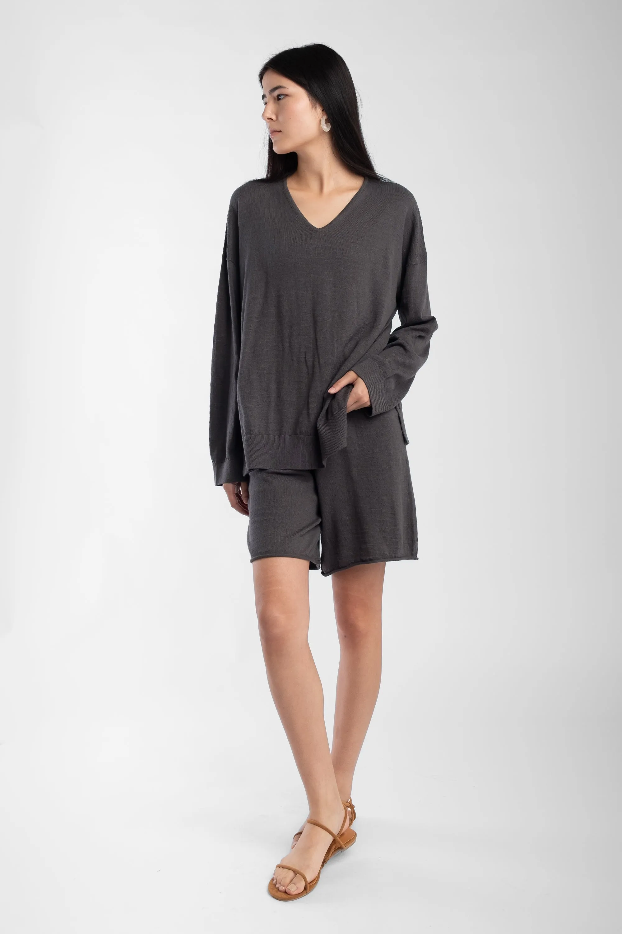 Charcoal Light V Sweater sold by Micaela Greg product image thumbnail 5