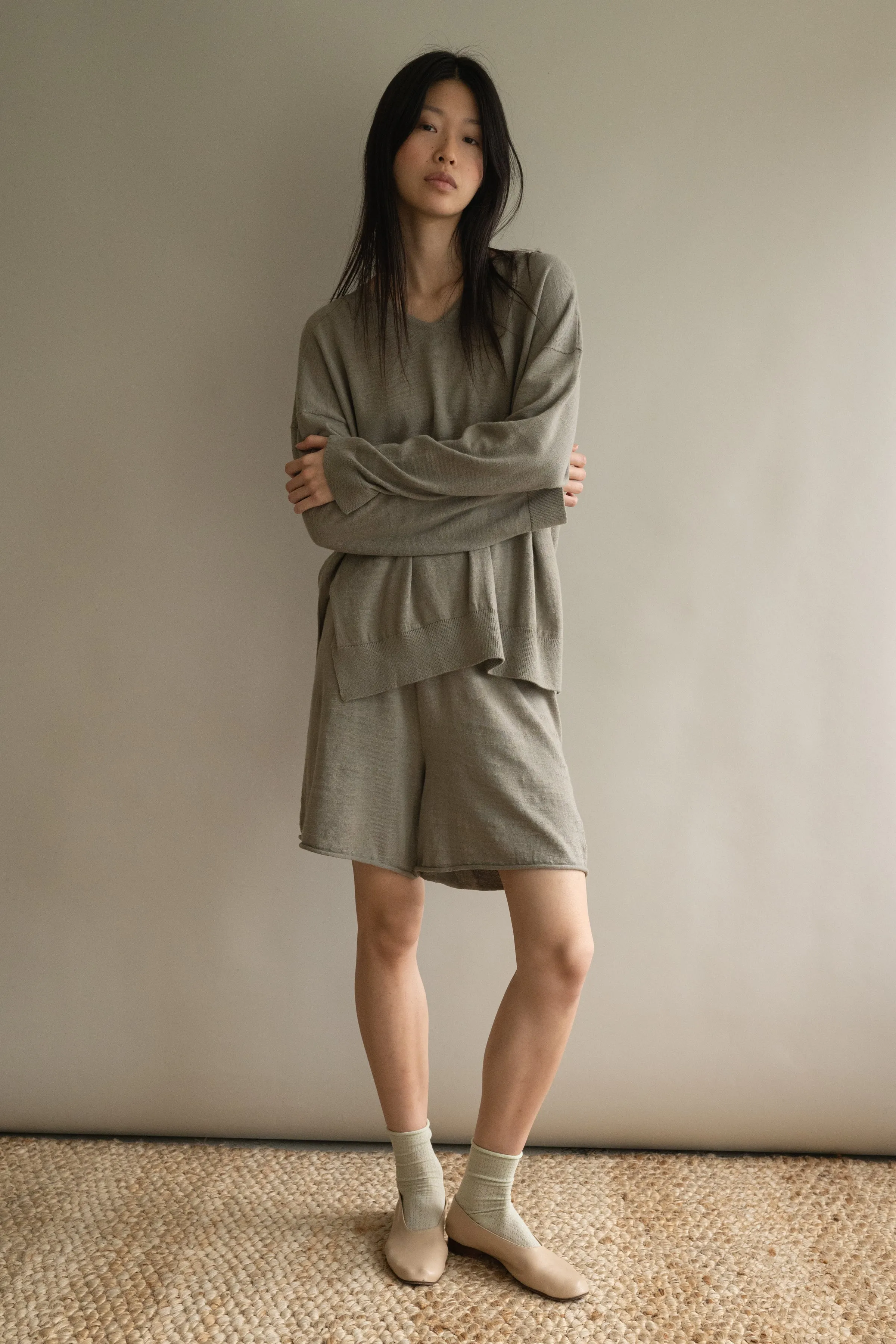 Fog Green Light V Sweater sold by Micaela Greg product image thumbnail 3