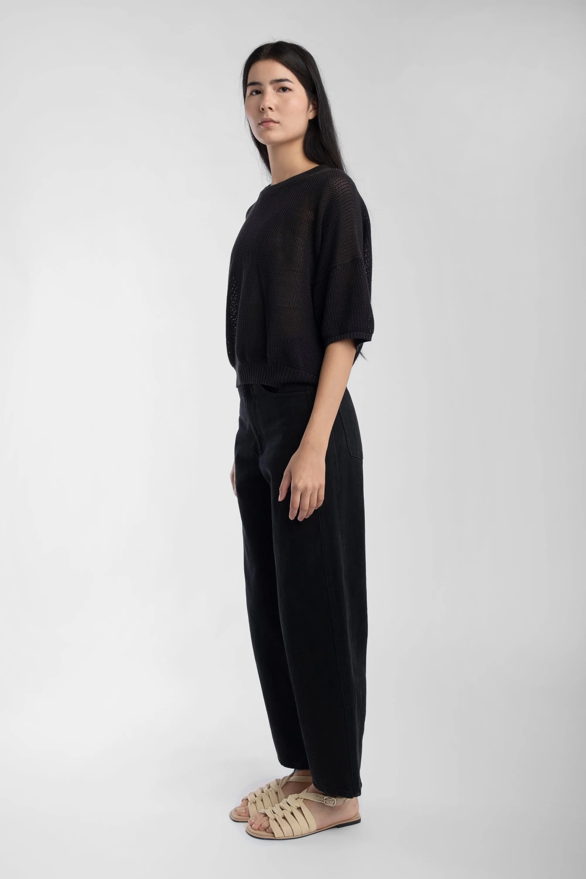 Faded Black Mesh Tee sold by Micaela Greg product image thumbnail 3