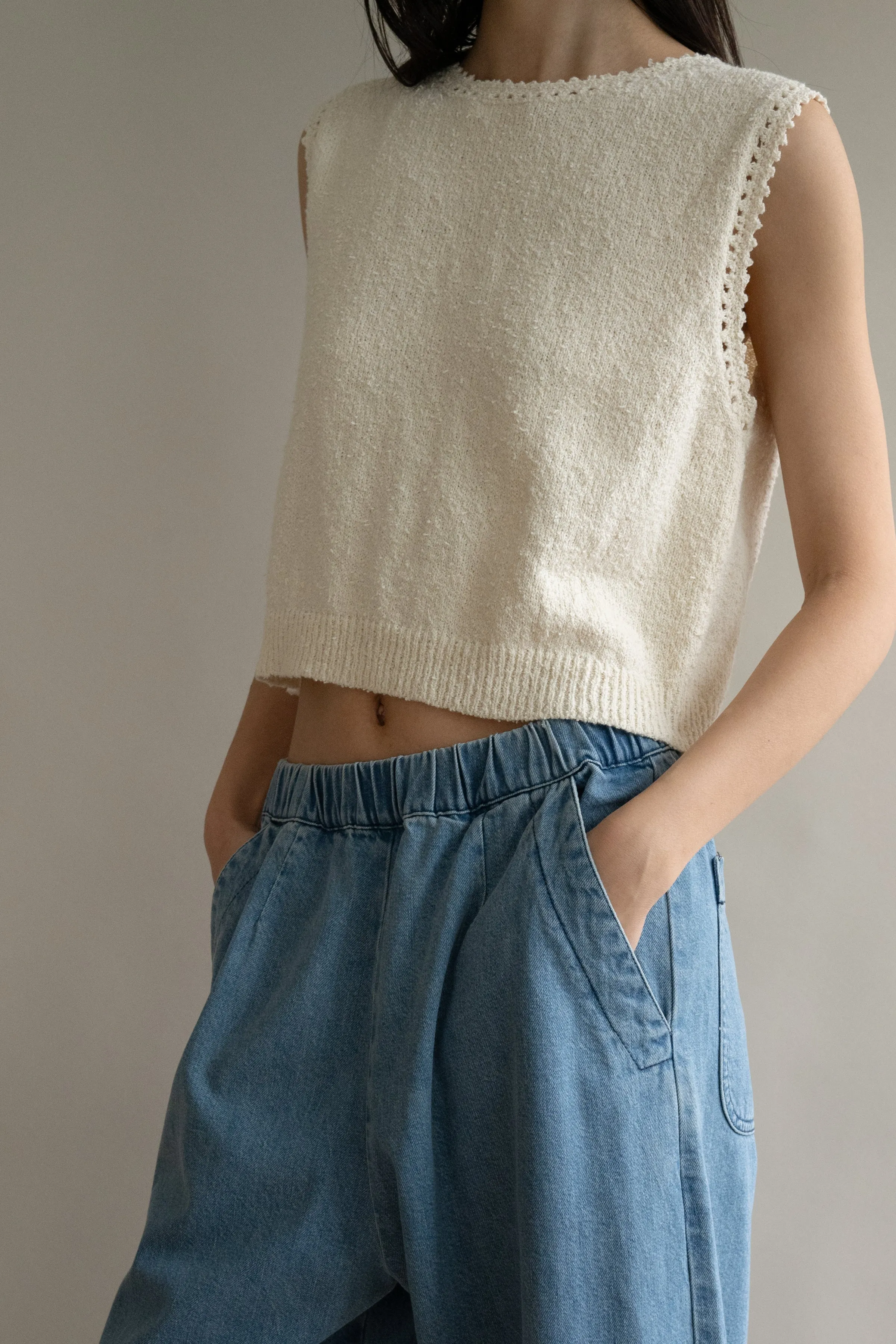 Cream Boucle Tank sold by Micaela Greg product image thumbnail 4